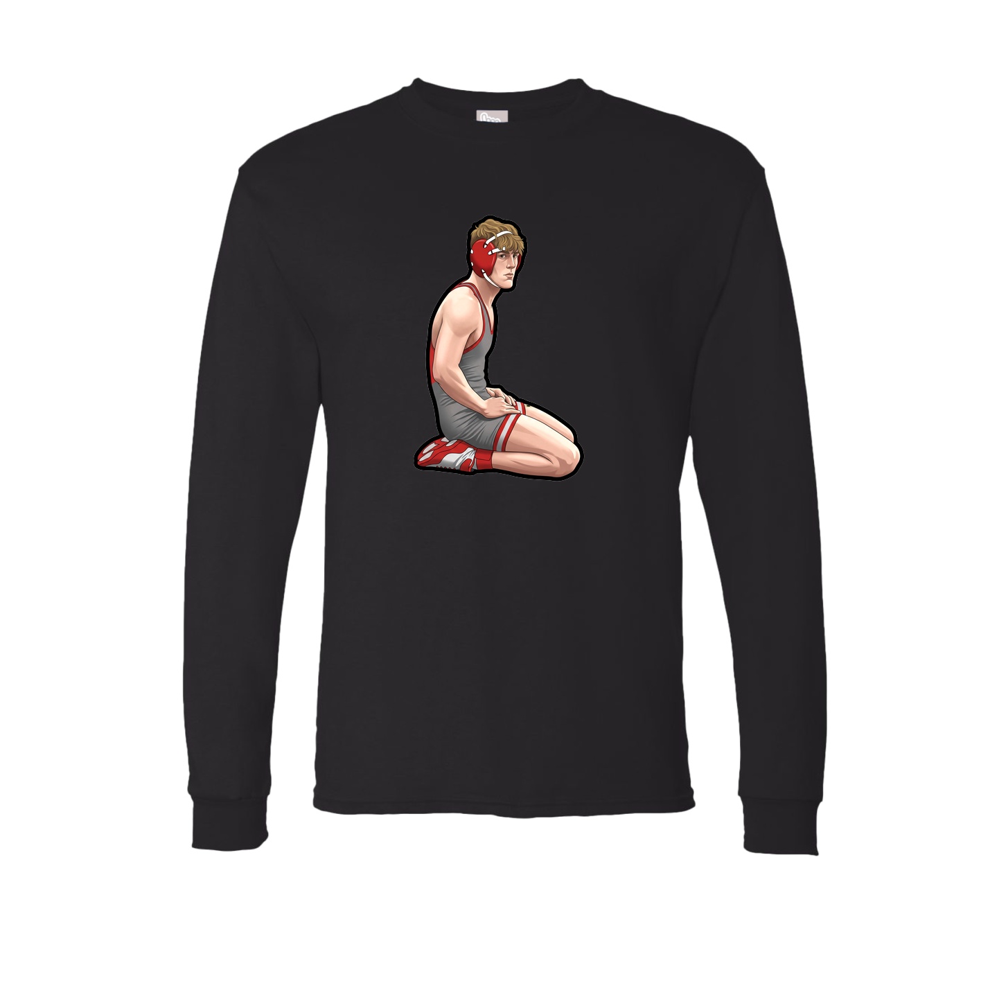 Long Sleeve Tee — Name Vertical in Black