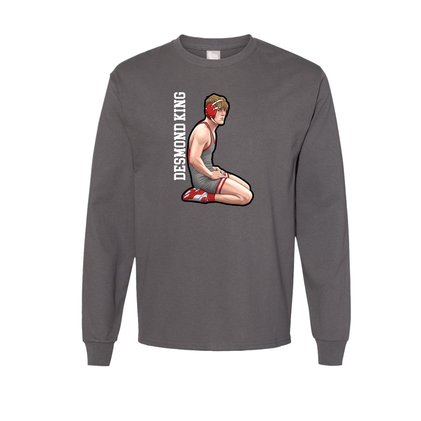 Long Sleeve Tee — Name Vertical in Grey