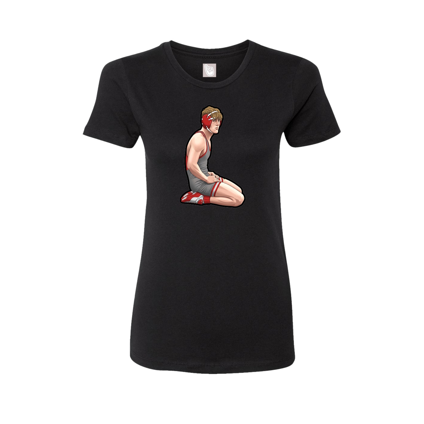 Fitted Women's Tee — Name Vertical in Black
