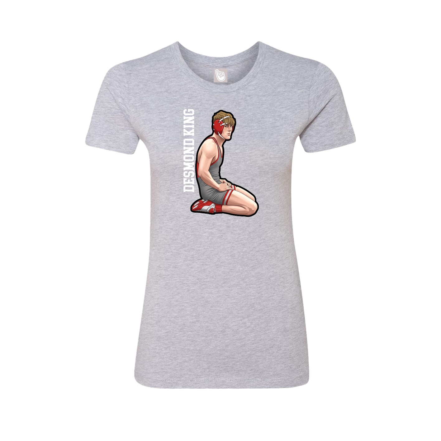Womens Tee — Name Vertical in Grey