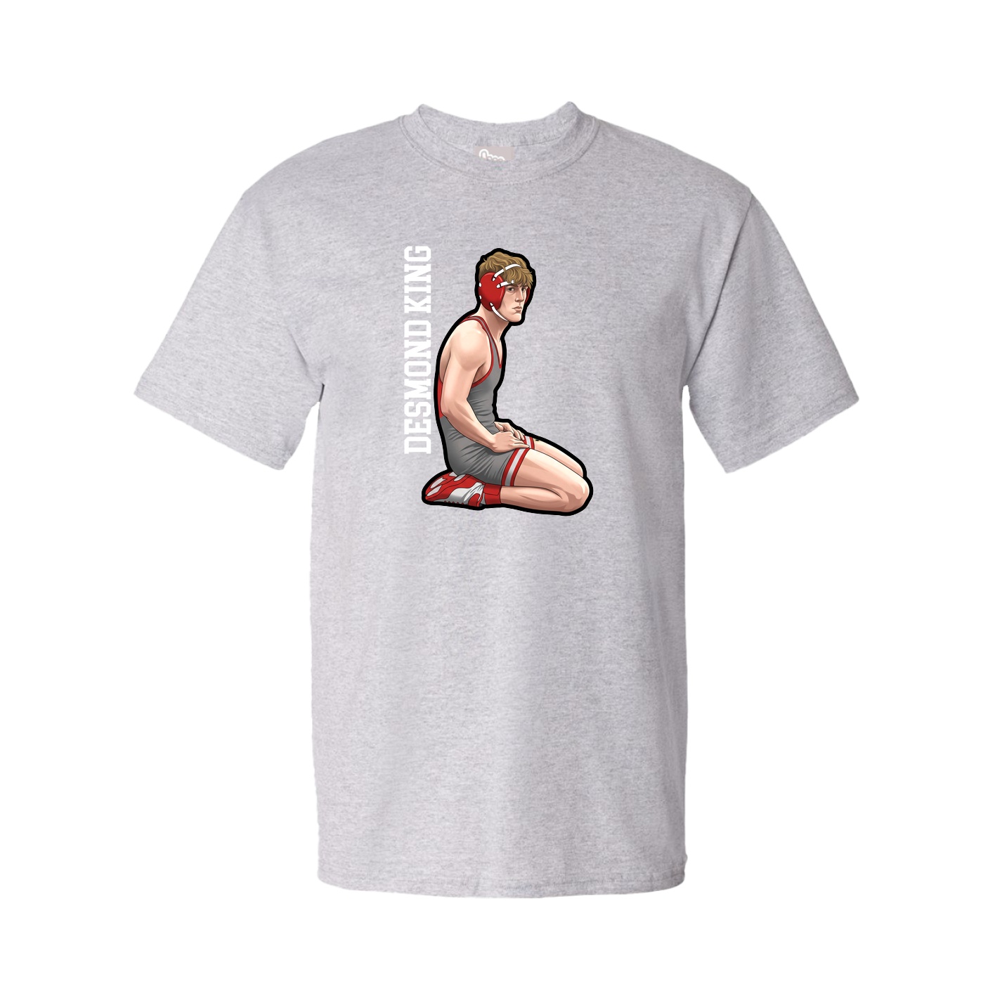 Youth Tee — Name Vertical in Grey
