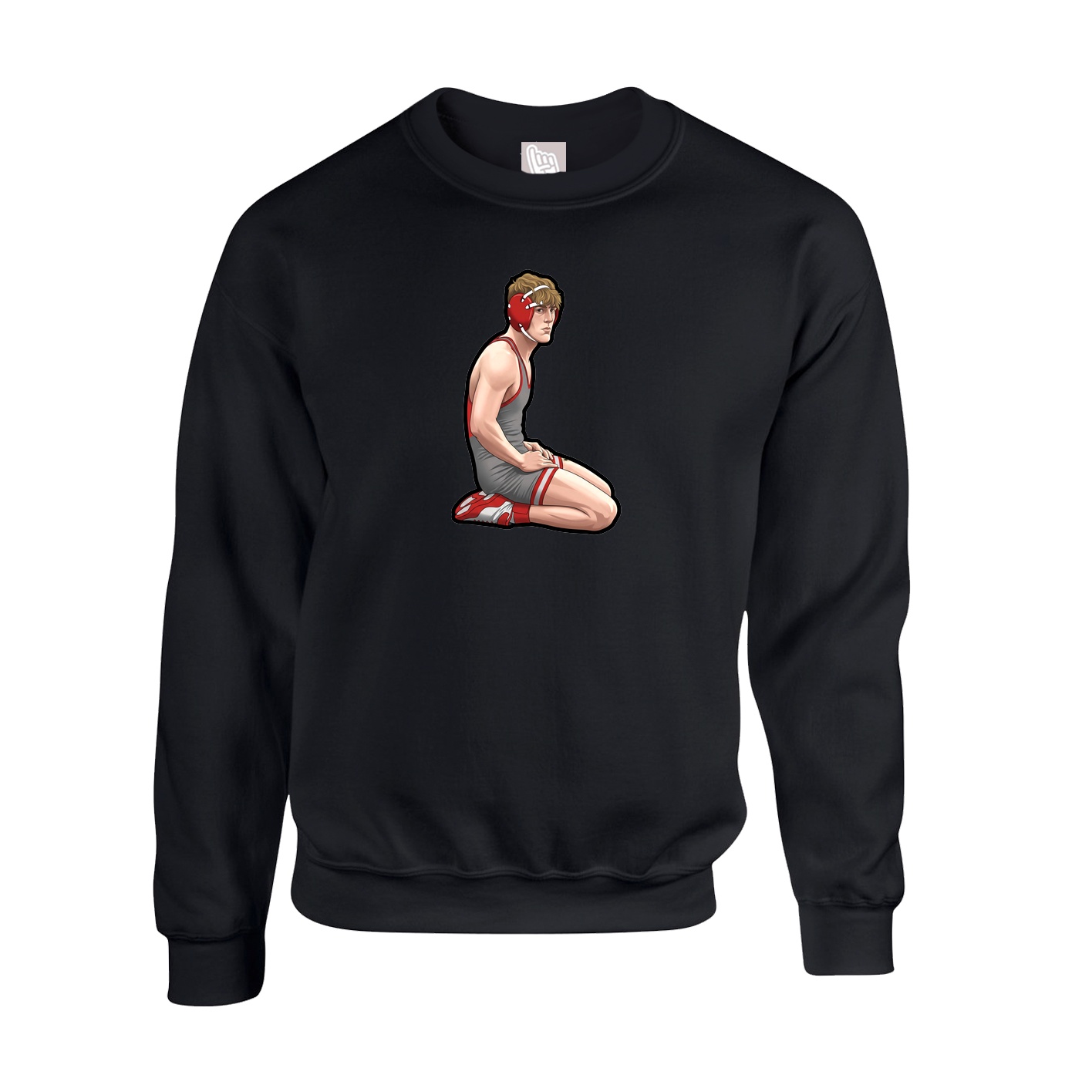 Fleece Crew — Name Vertical in Black