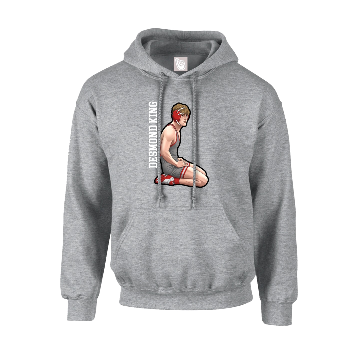 Youth Hoodie — Name Vertical in Grey