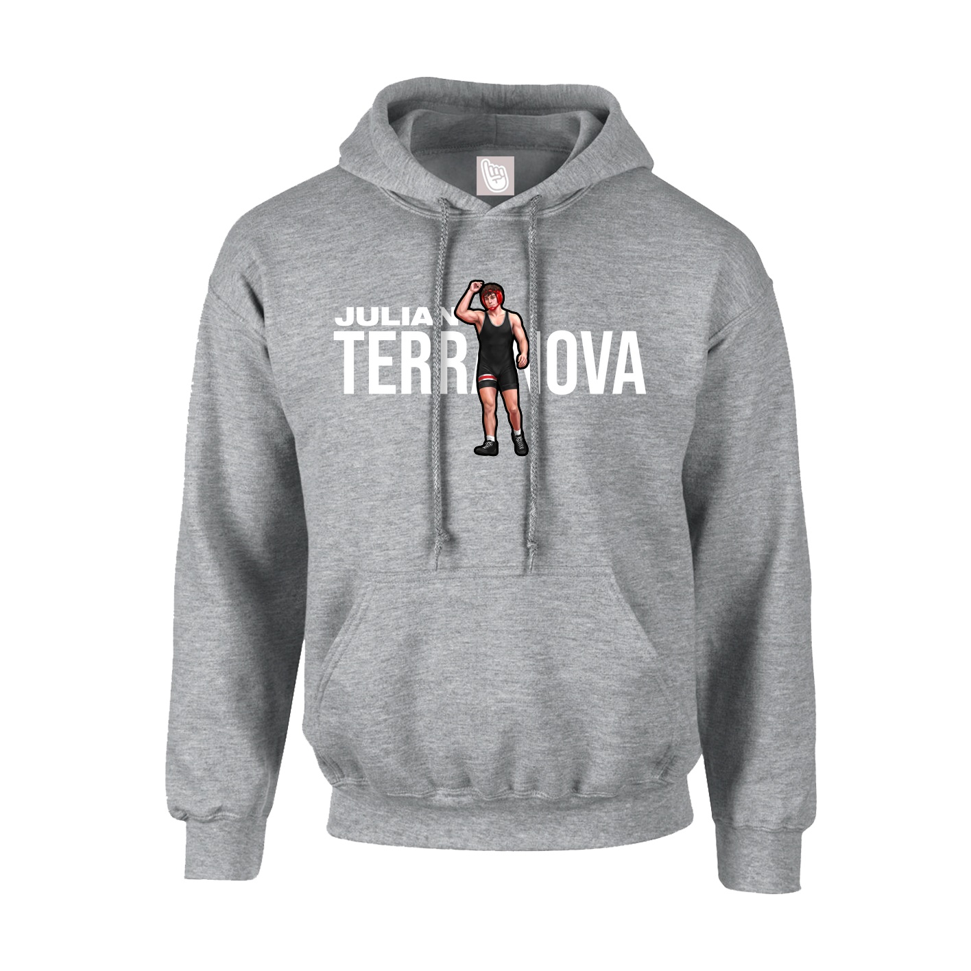 Hoodie — Player Name in Grey