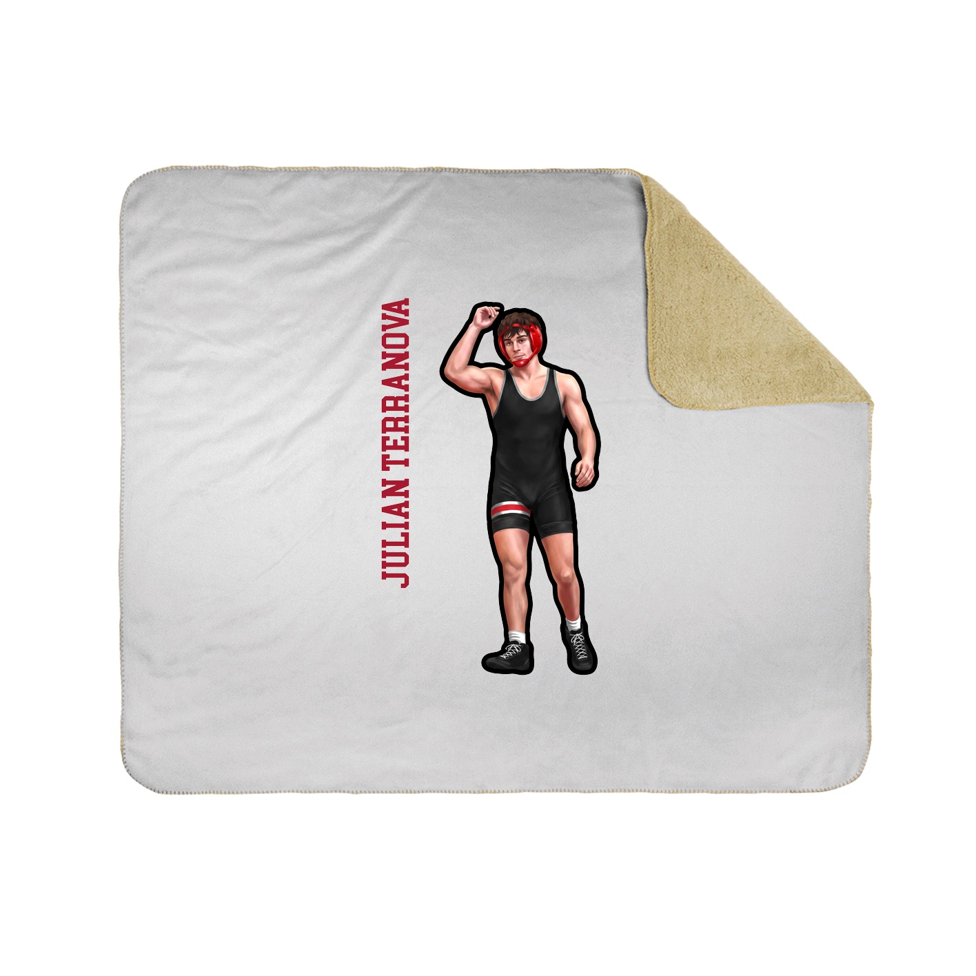 Throw Blanket — Name Vertical in White