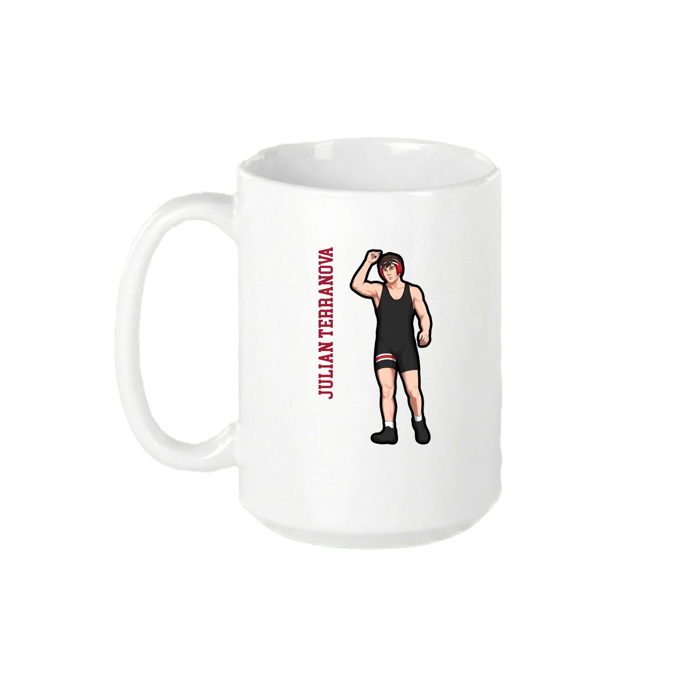 15oz Coffee Mug — Name Vertical in White