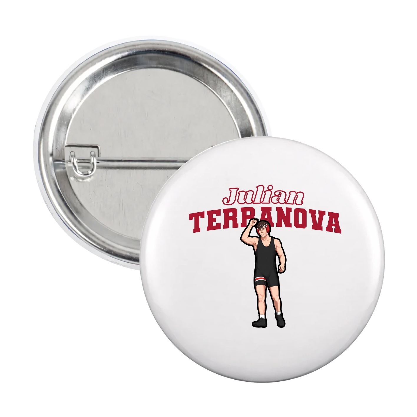 Game Day Button — Name Arch in White