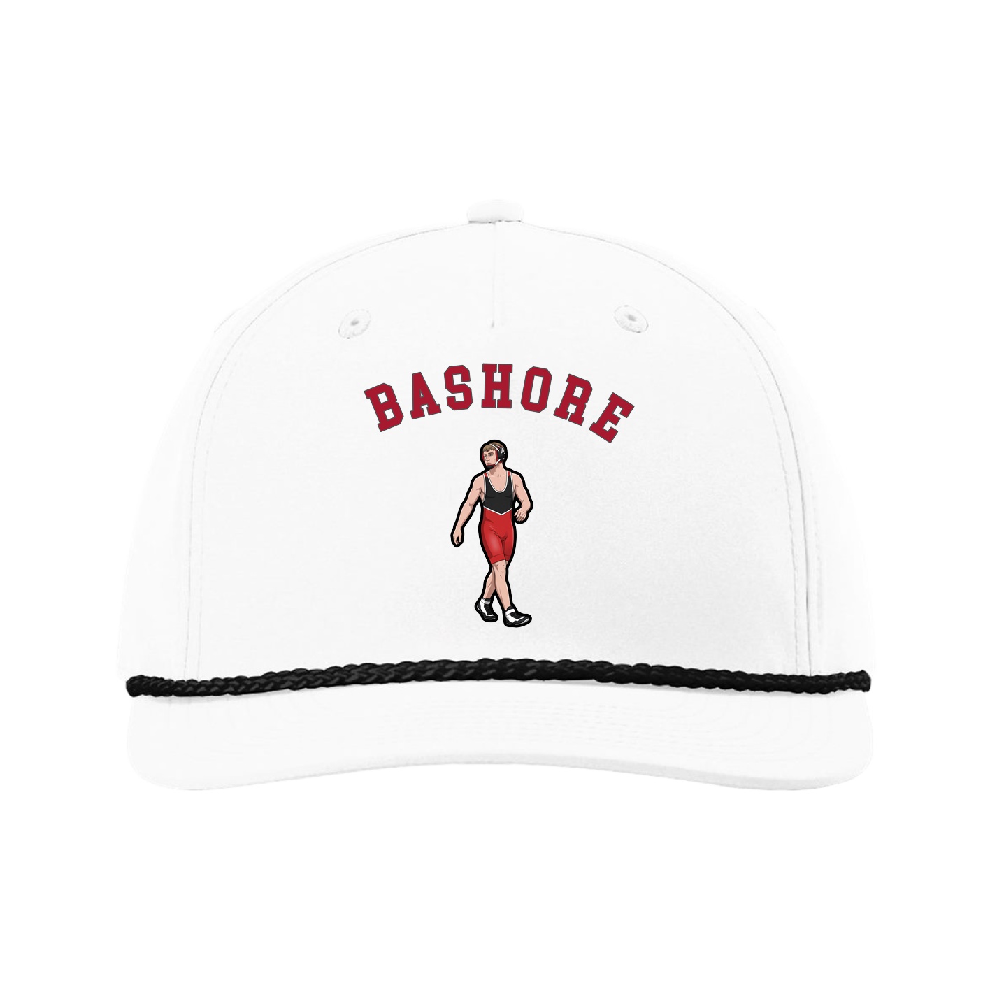 Five-Panel Classic Rope Cap — Shirsey Arch in White