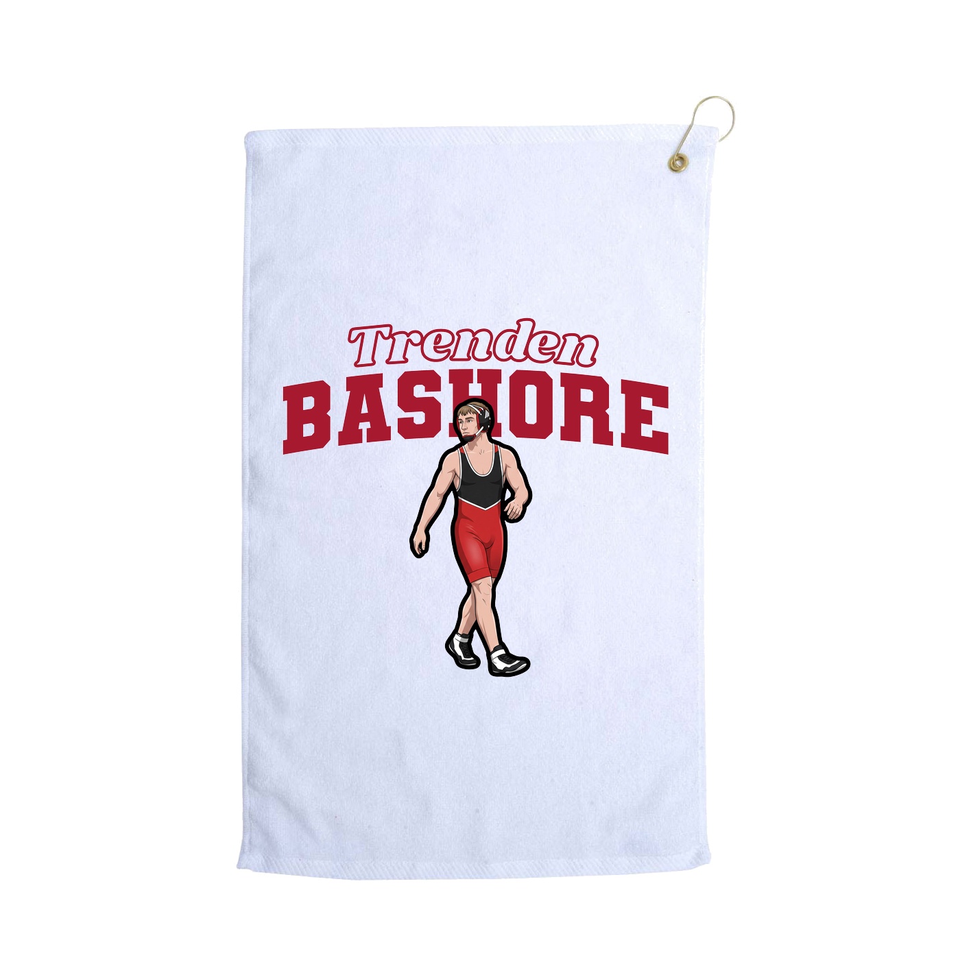 Golf Towel — Name Arch in White
