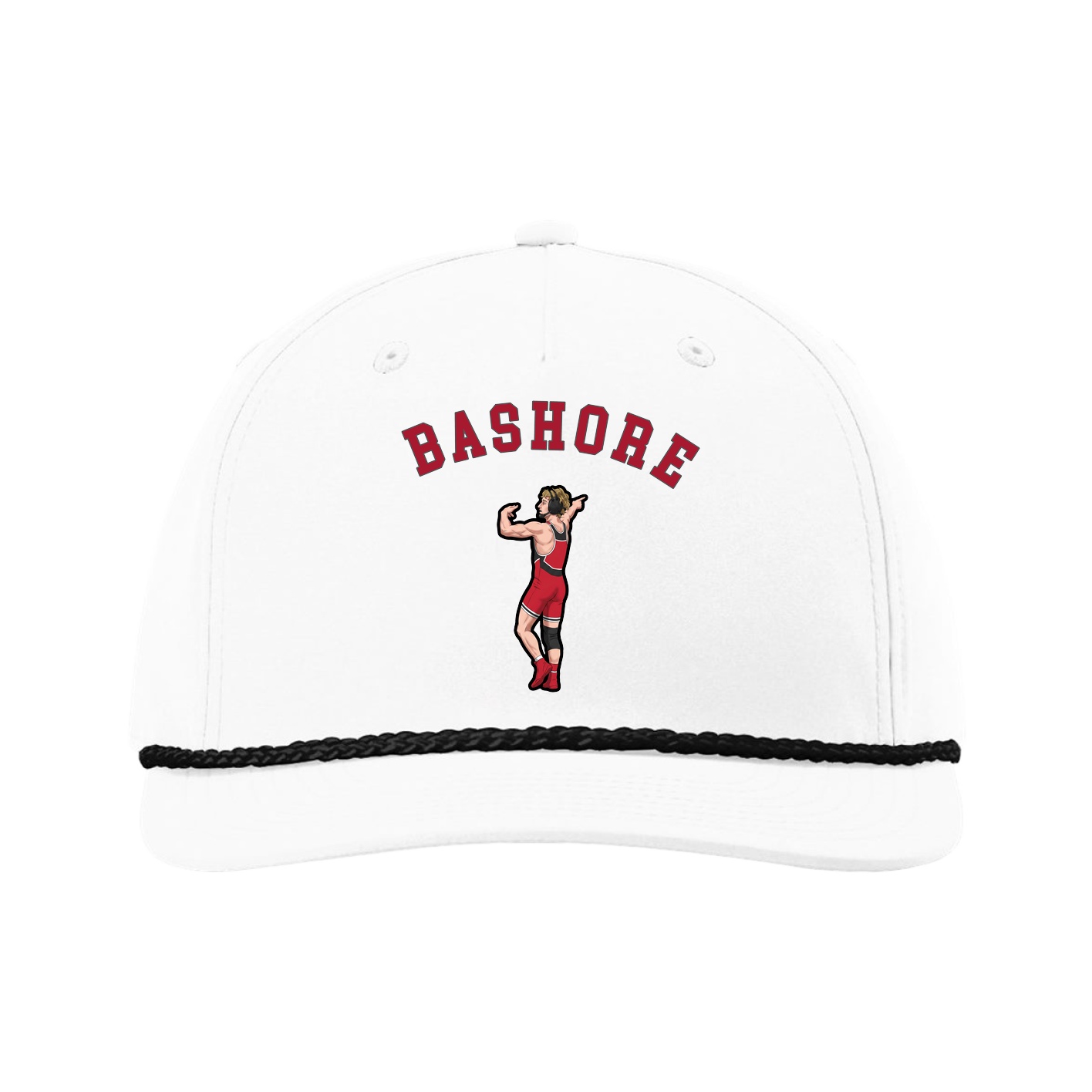 Five-Panel Classic Rope Cap — Shirsey Arch in White
