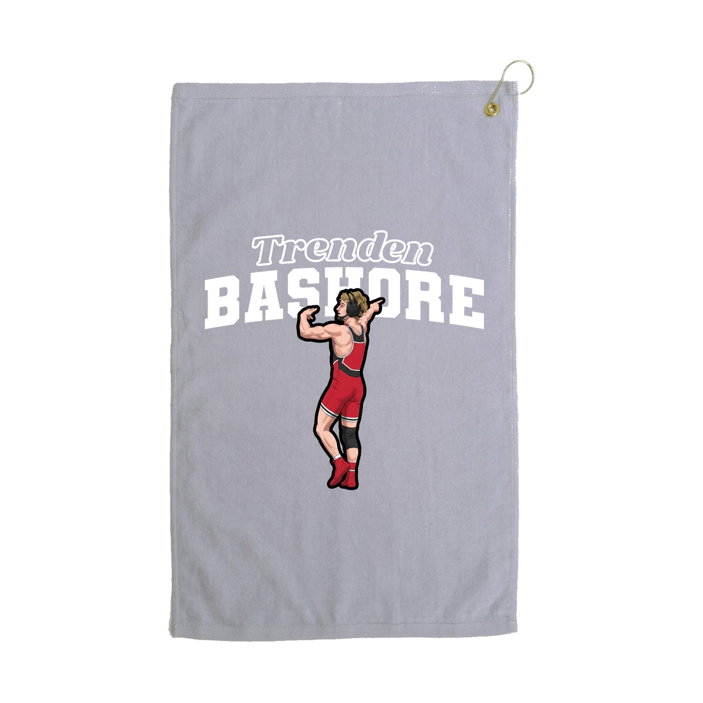 Golf Towel — Name Arch in Grey