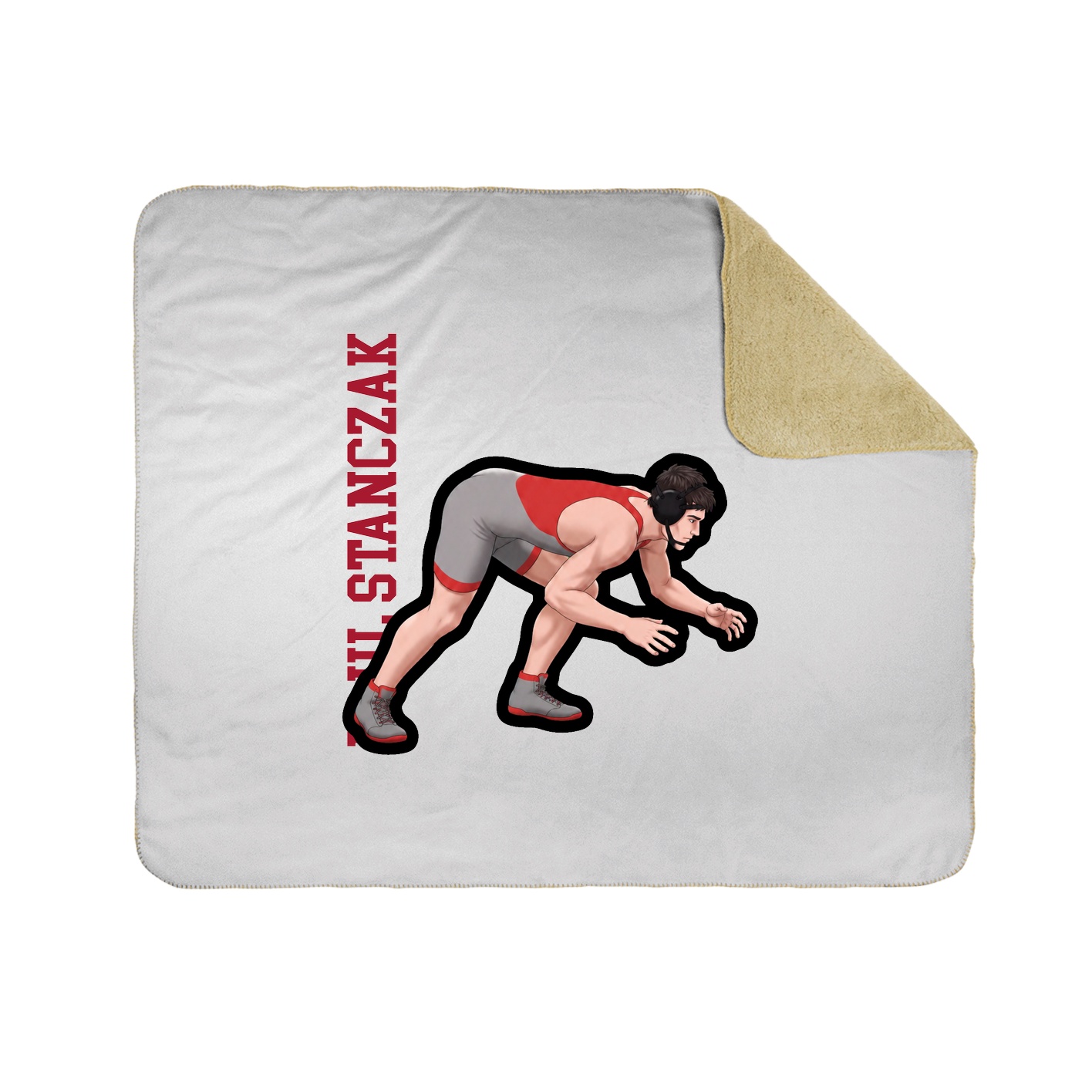Throw Blanket — Name Vertical in White
