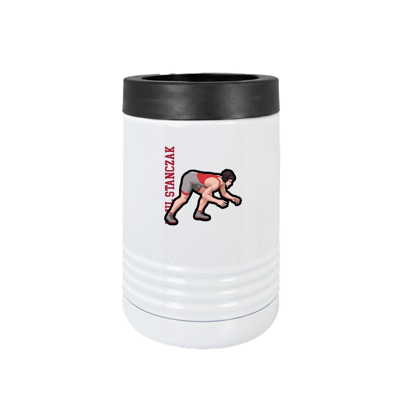 Beverage Holder — Name Vertical in White