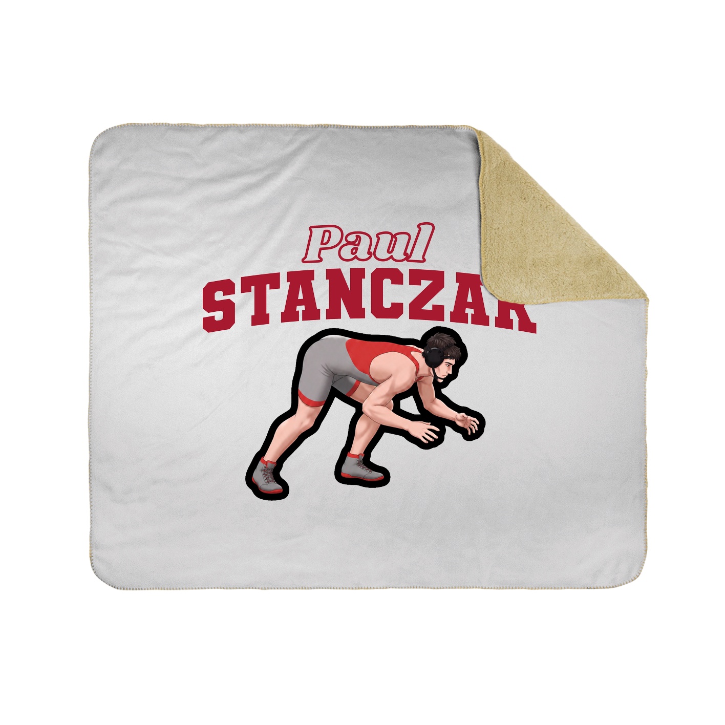 Throw Blanket — Name Arch in White