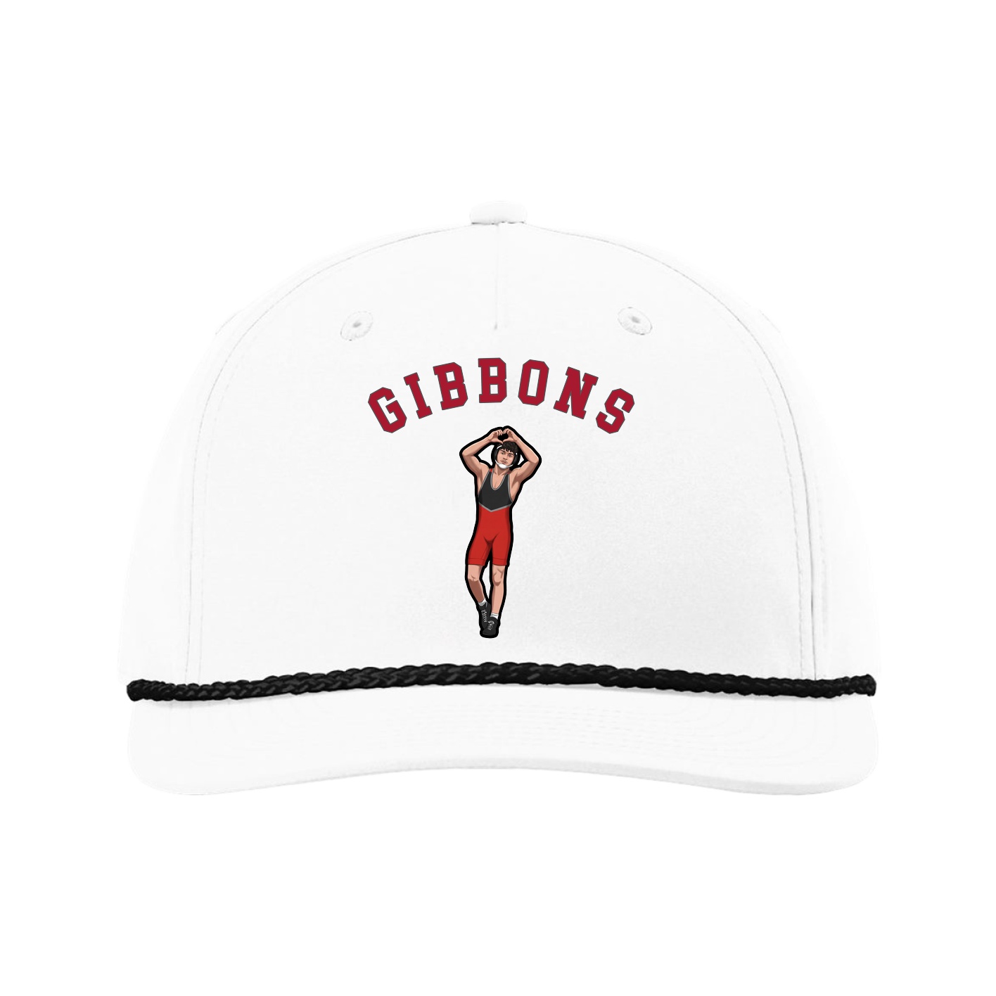 Five-Panel Classic Rope Cap — Shirsey Arch in White