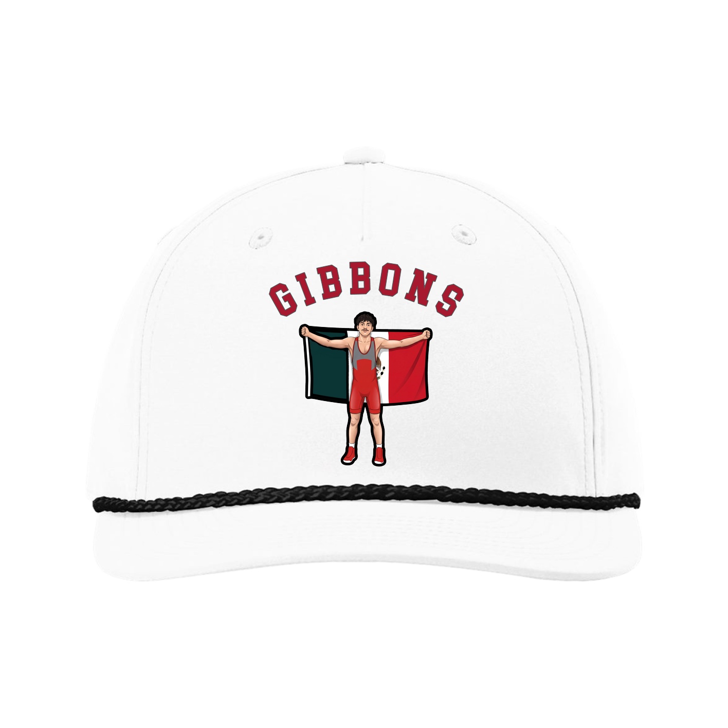 Five-Panel Classic Rope Cap — Shirsey Arch in White