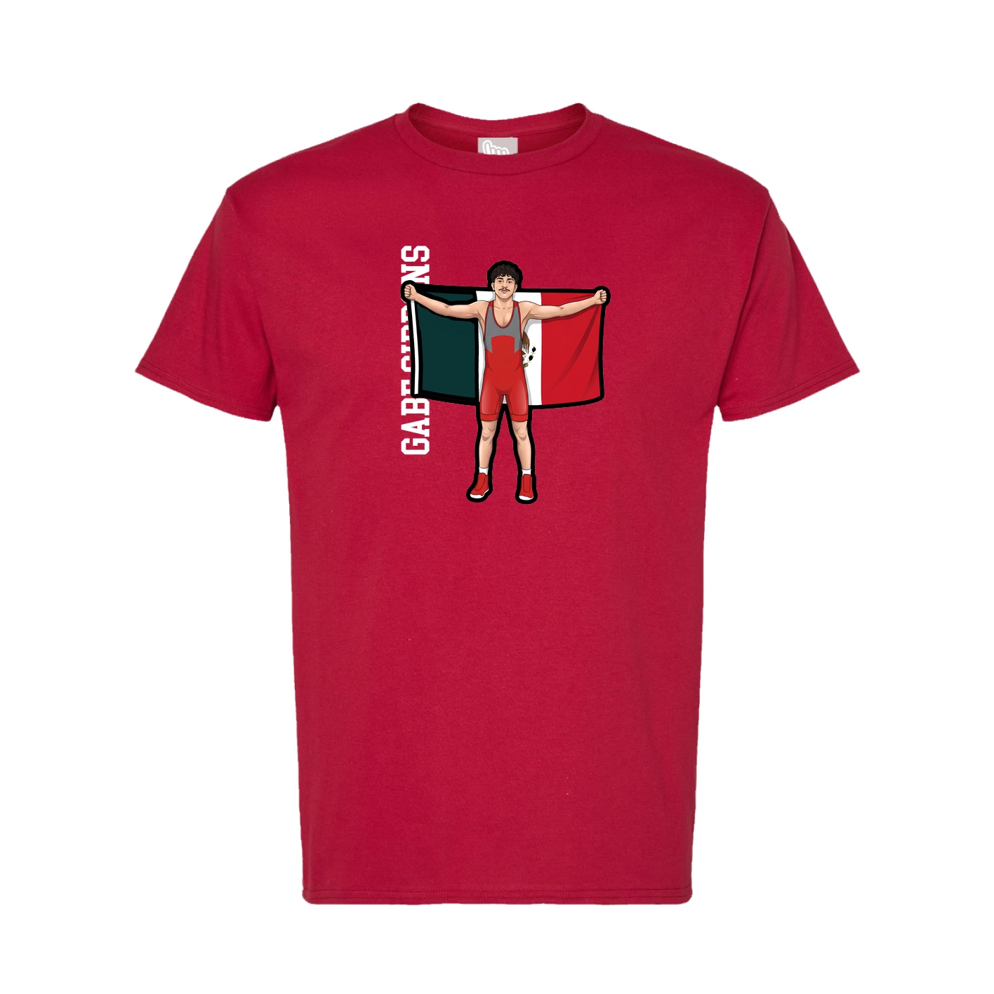 Tee — Name Vertical in Crimson