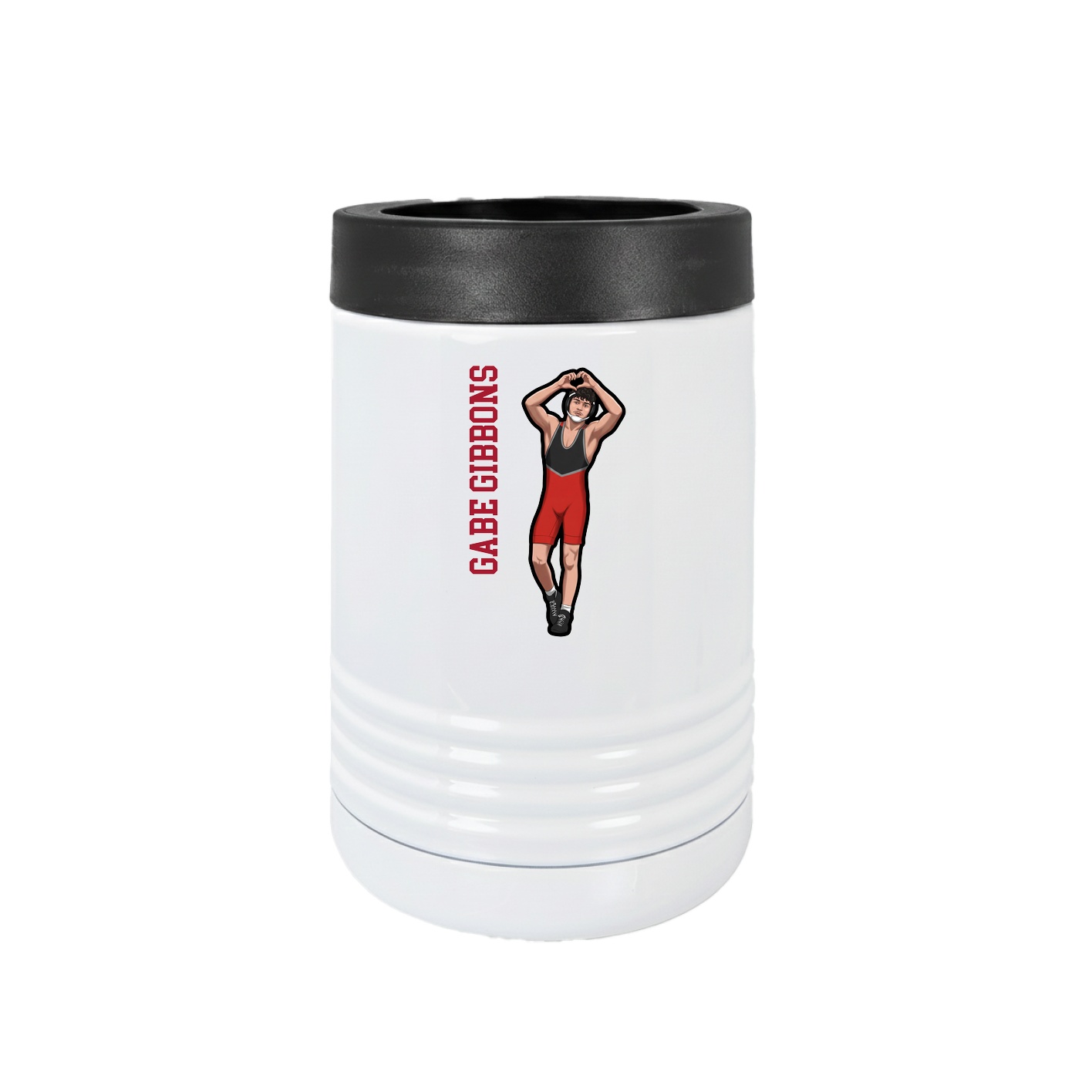 Beverage Holder — Name Vertical in White