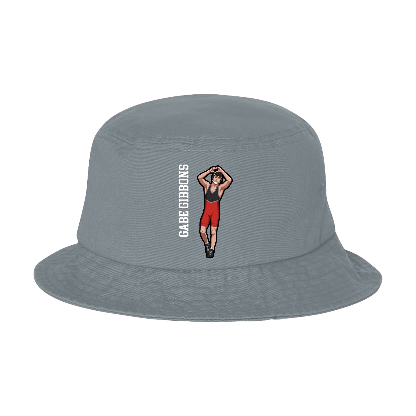 Bucket Cap — Name Vertical in Grey
