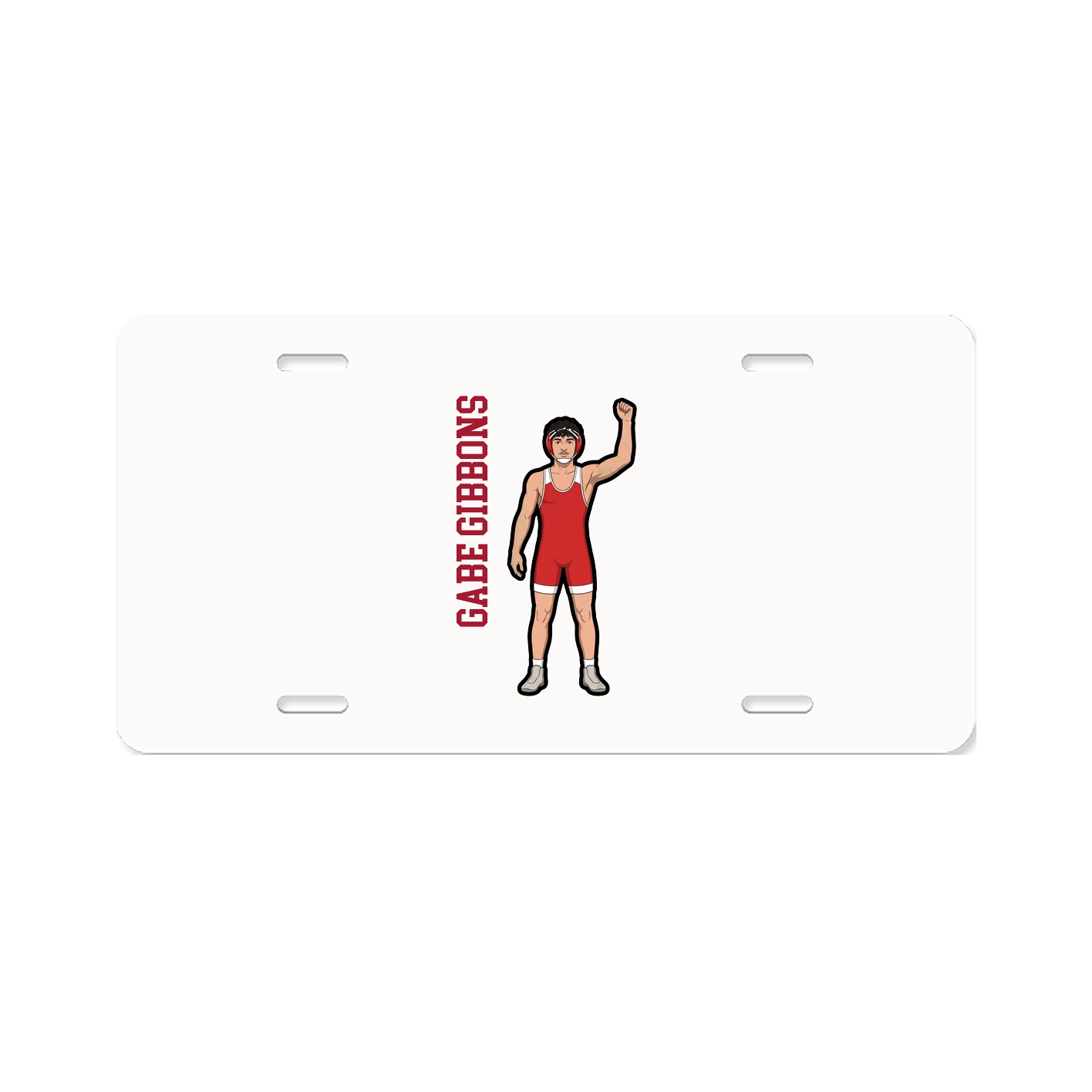 License Plate — Name Vertical in Classic