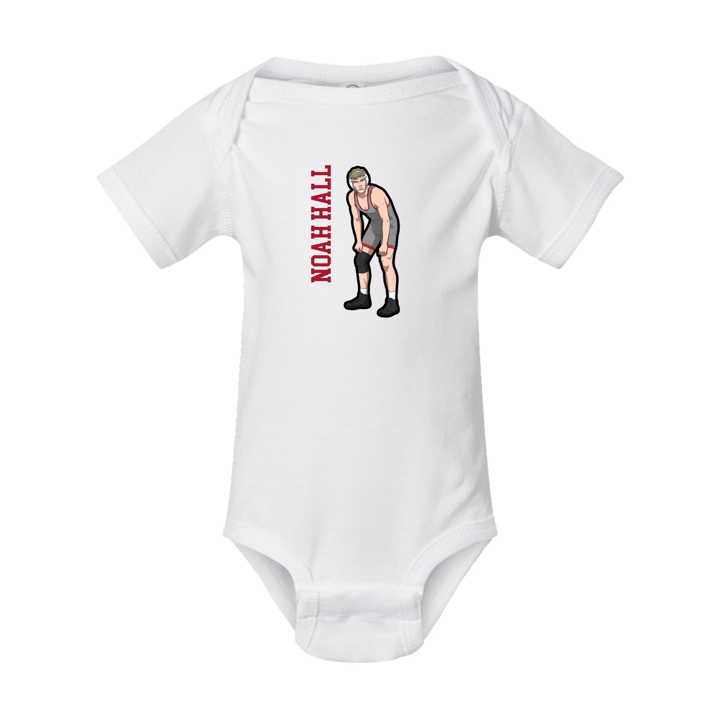 Baby Onesie — Name Vertical in White
