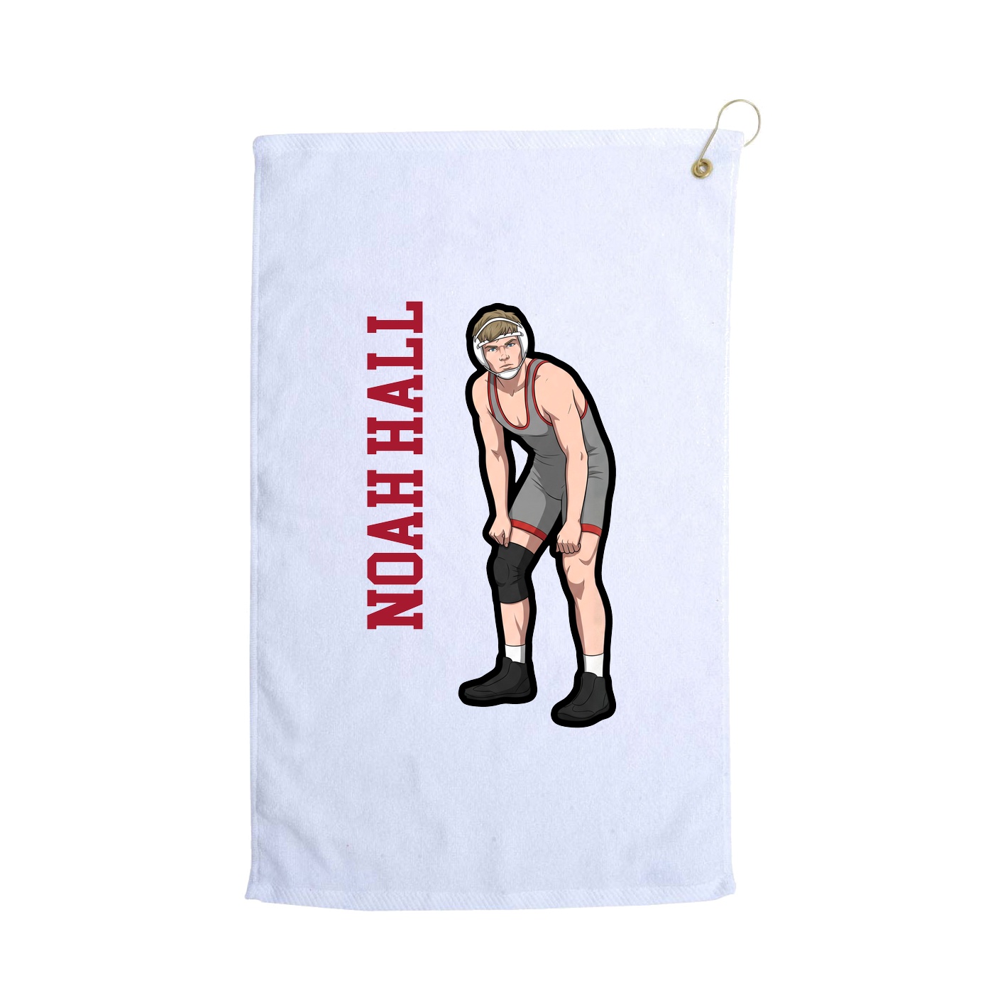 Golf Towel — Name Vertical in White