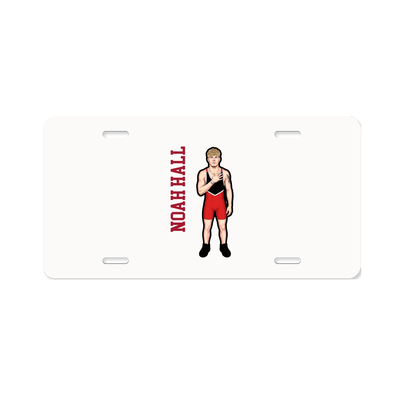 License Plate — Name Vertical in Classic