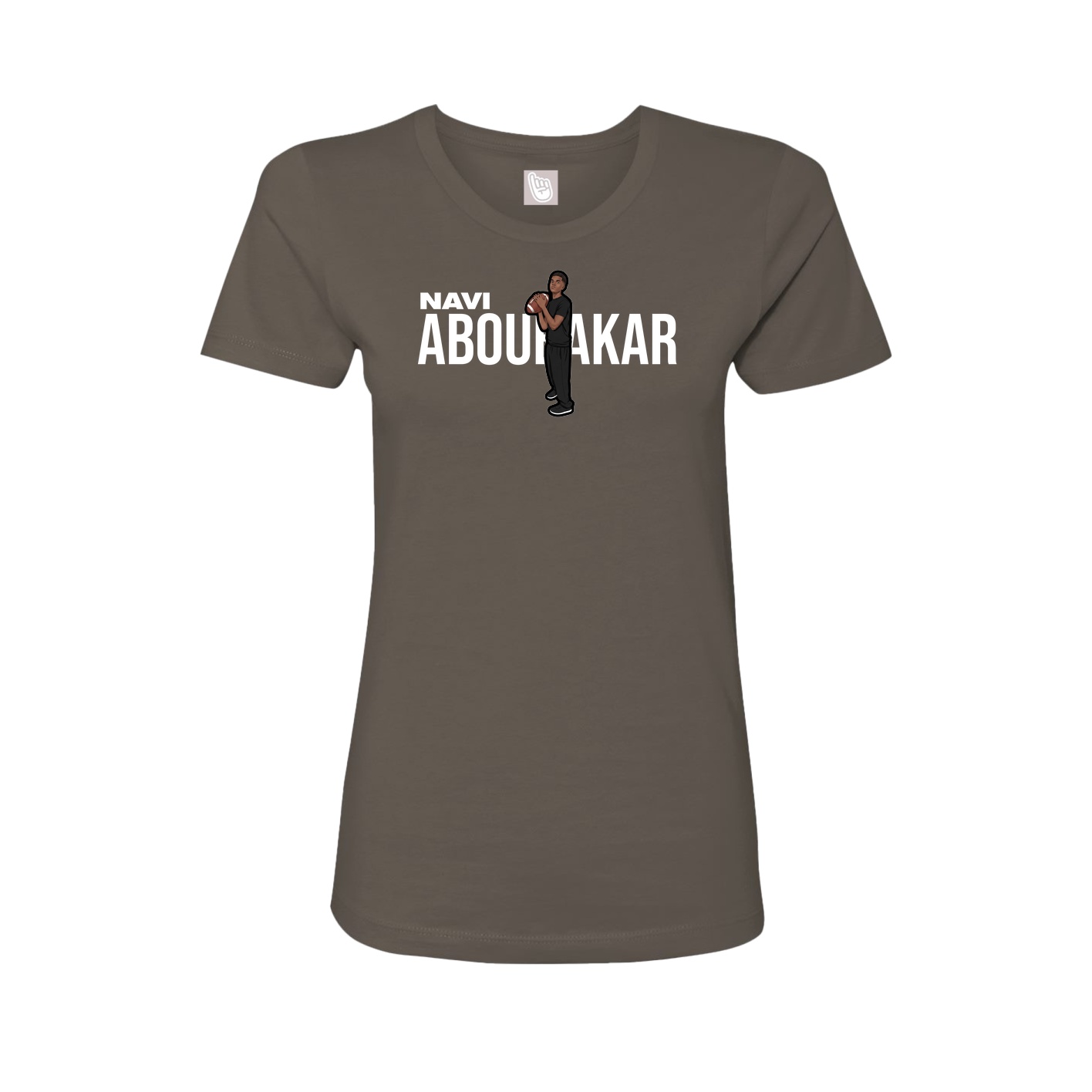 Fitted Women's Tee — Player Name in Grey