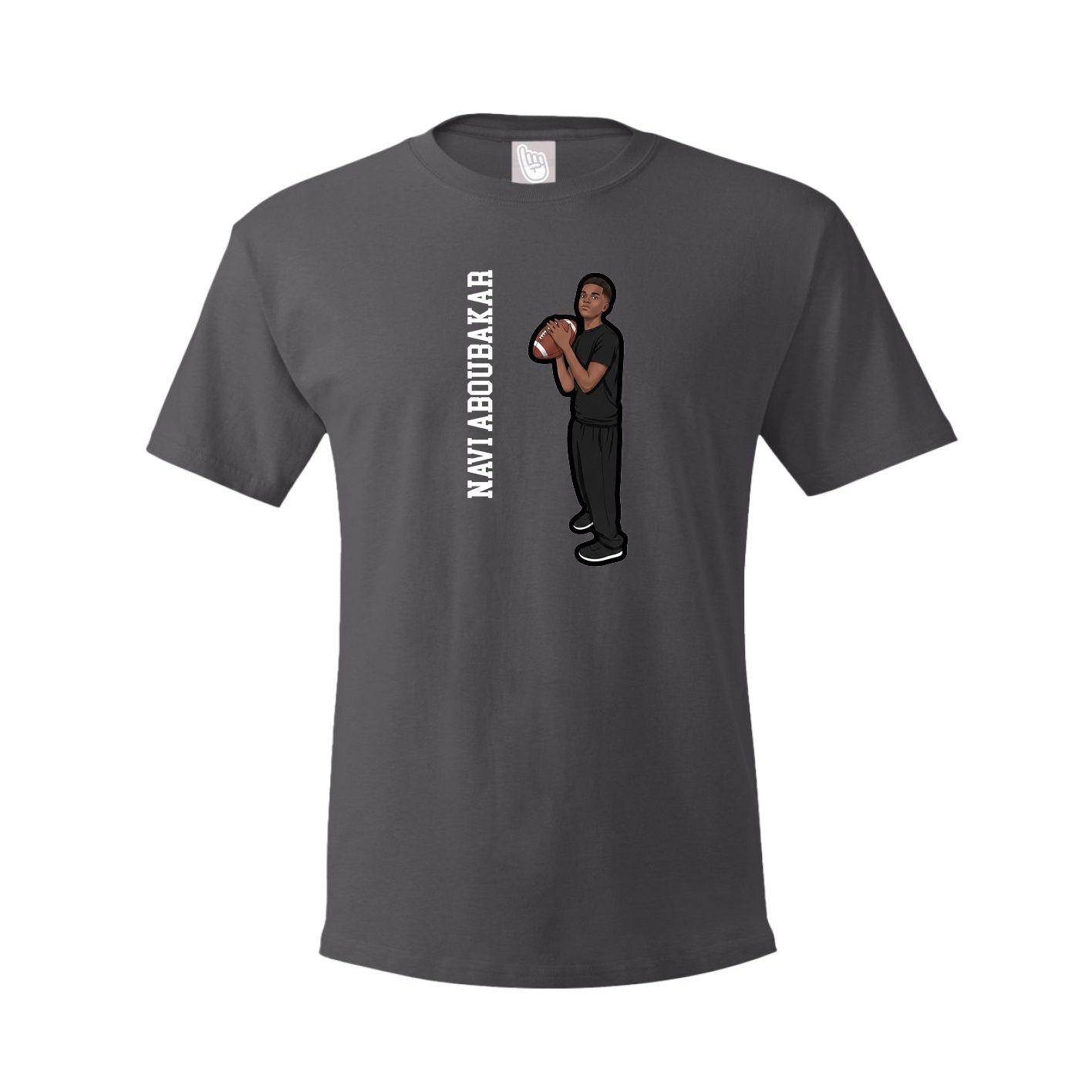 Tee — Name Vertical in Grey