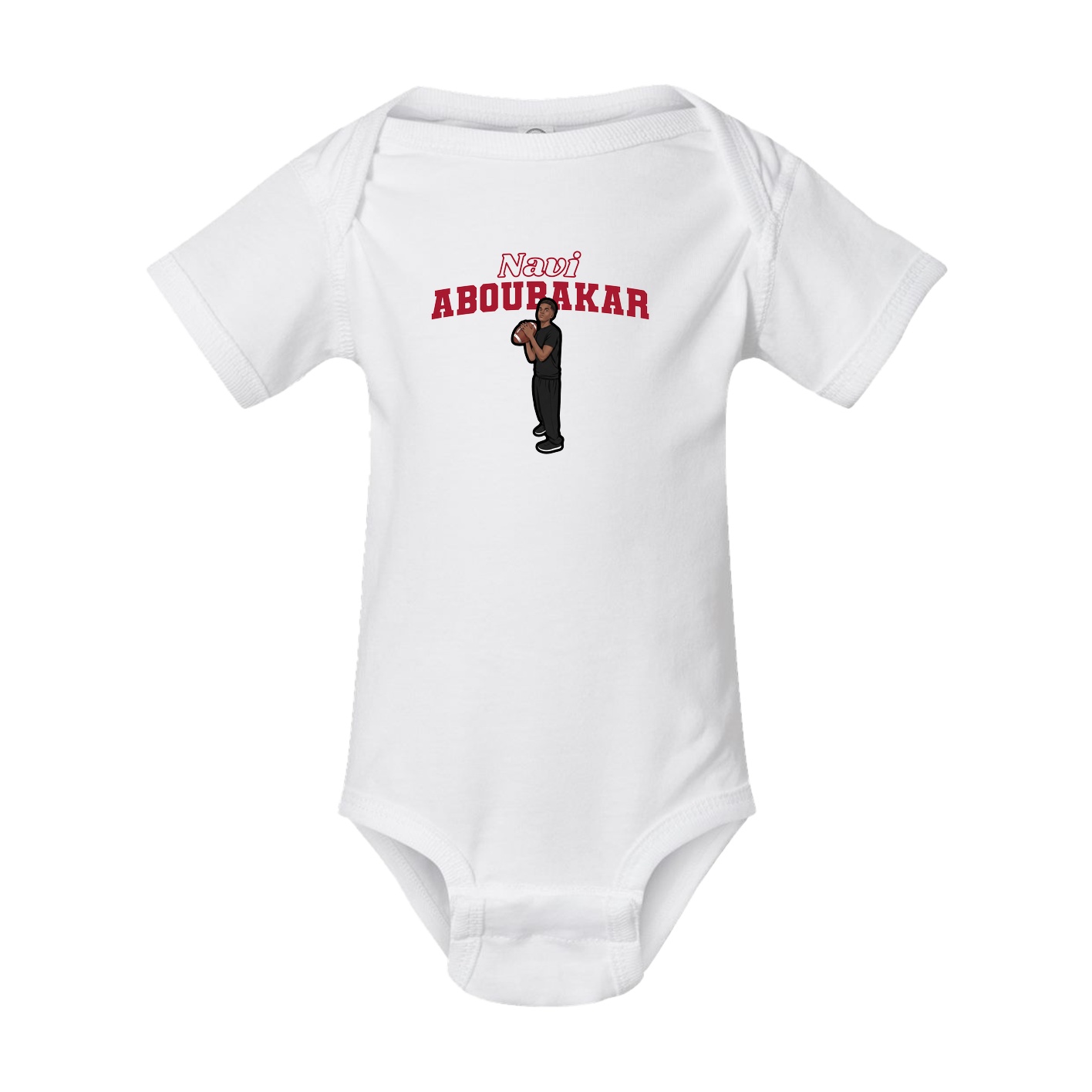 Baby Onesie — Name Arch in White