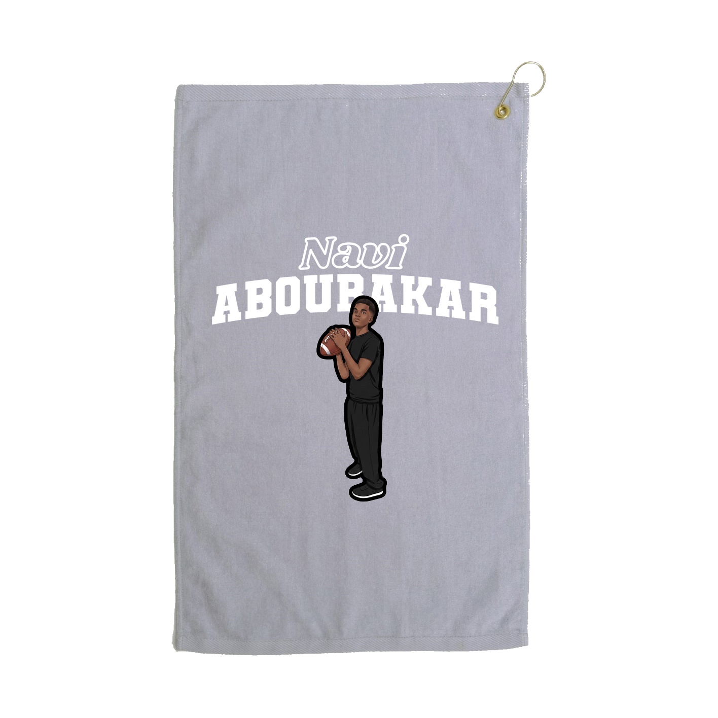 Golf Towel — Name Arch in Grey