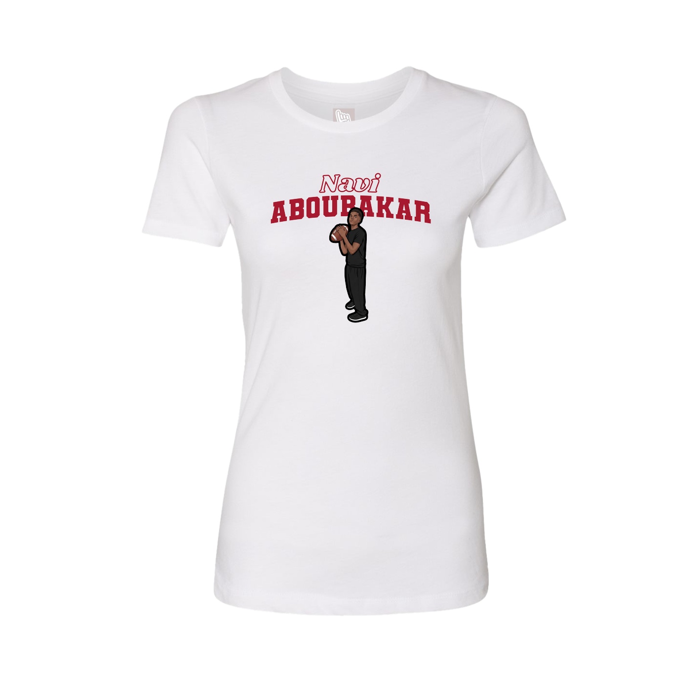 Fitted Women's Tee — Name Arch in White