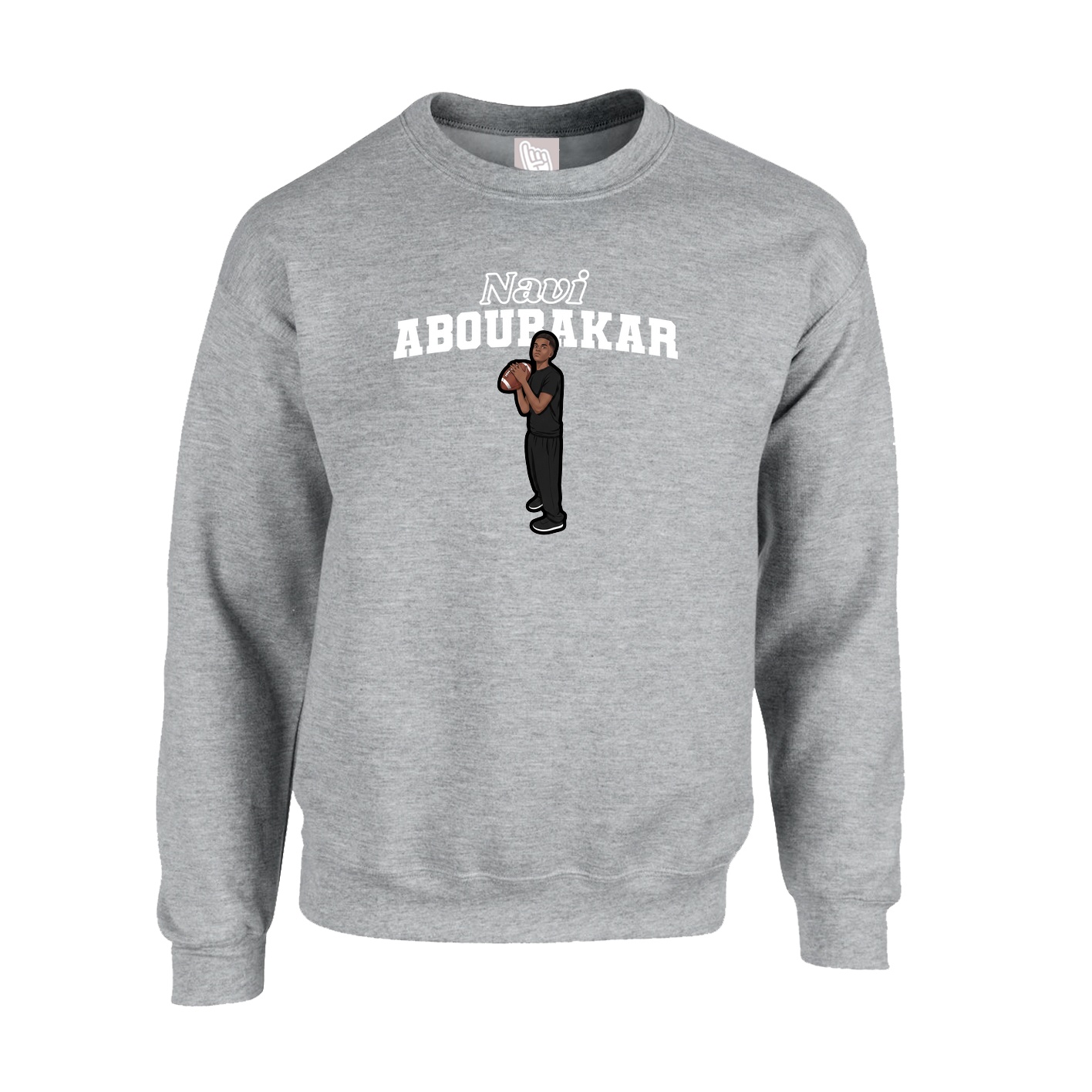 Fleece Crew — Name Arch in Grey