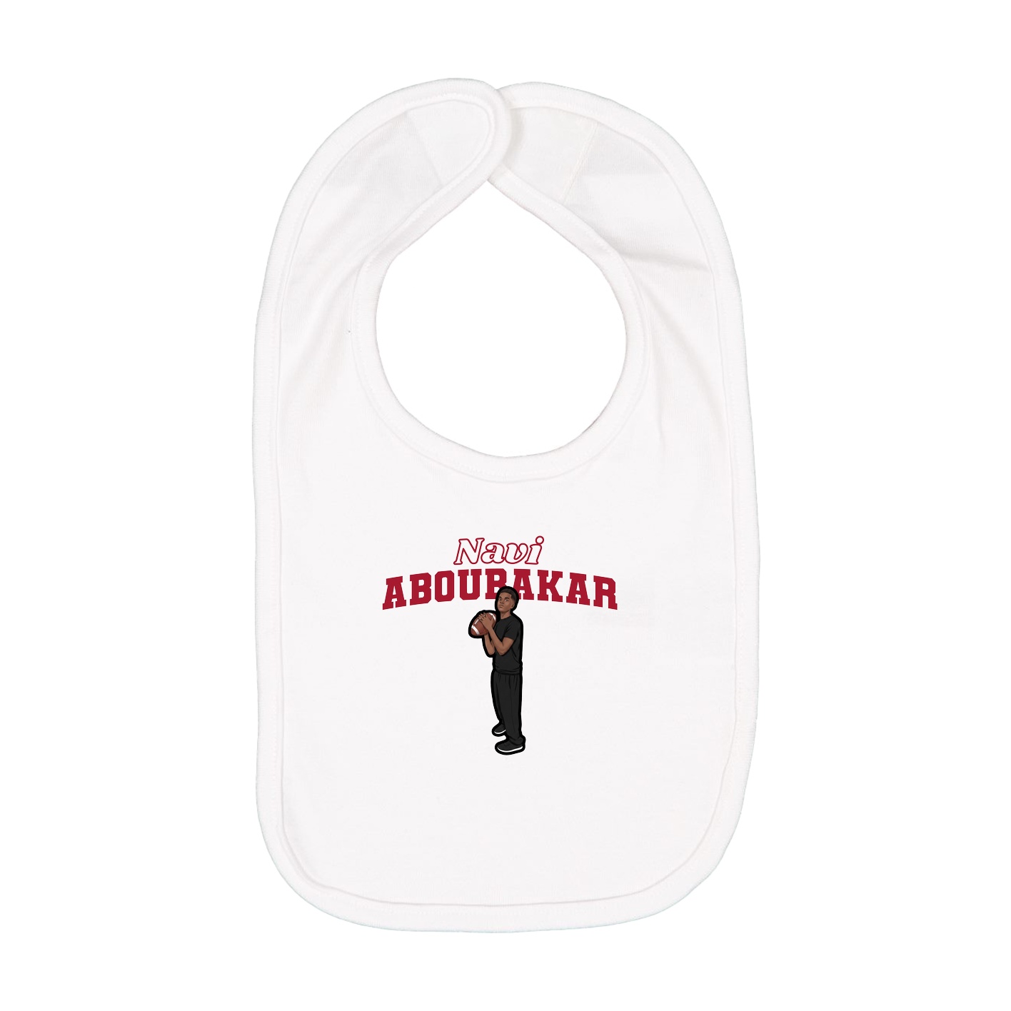 Infant Bib — Name Arch in White