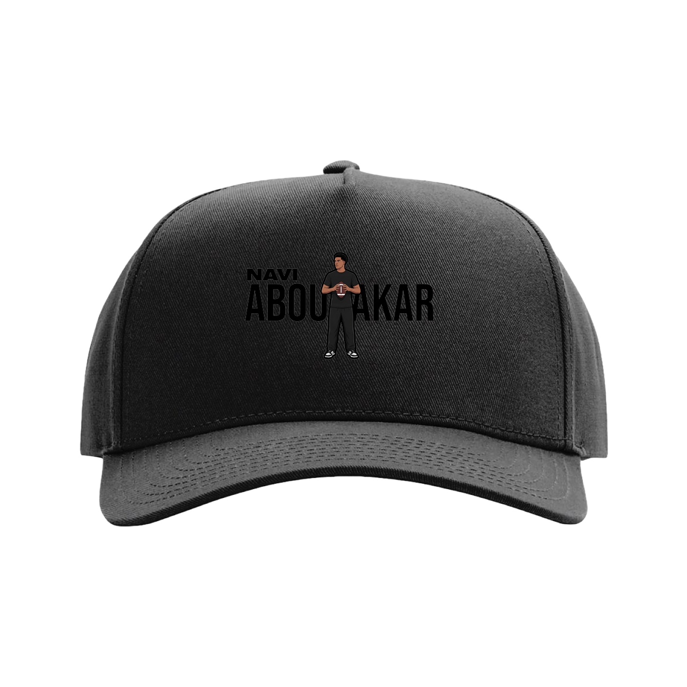 Full Fabric Five-Panel Champ Cap — Player Name in Black
