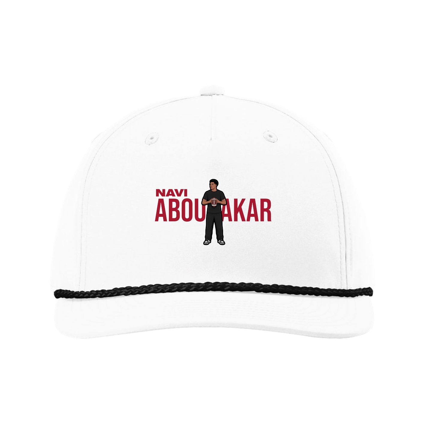 Five-Panel Classic Rope Cap — Player Name in White