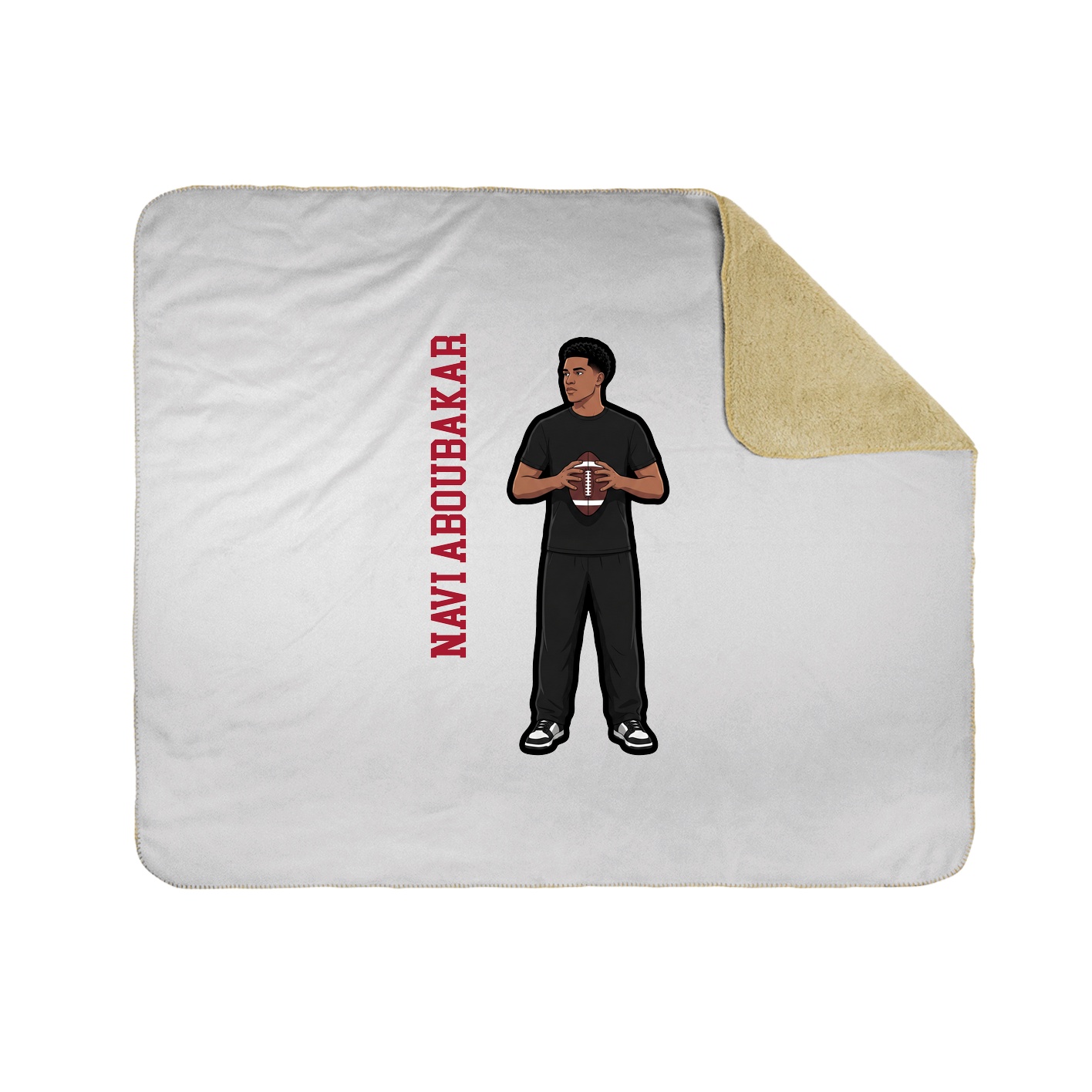 Throw Blanket — Name Vertical in White