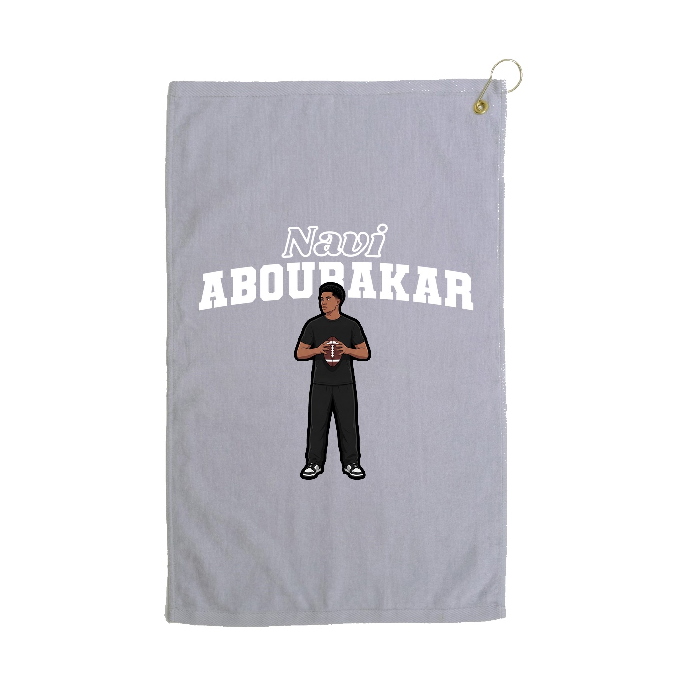 Golf Towel — Name Arch in Grey