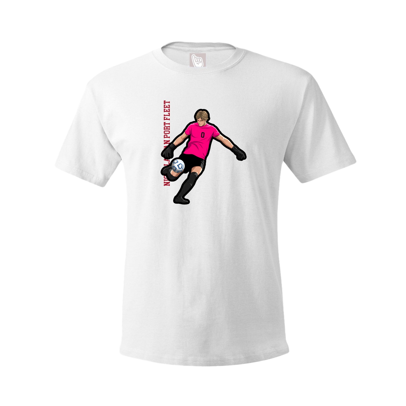 Youth Tee — Name Vertical in White