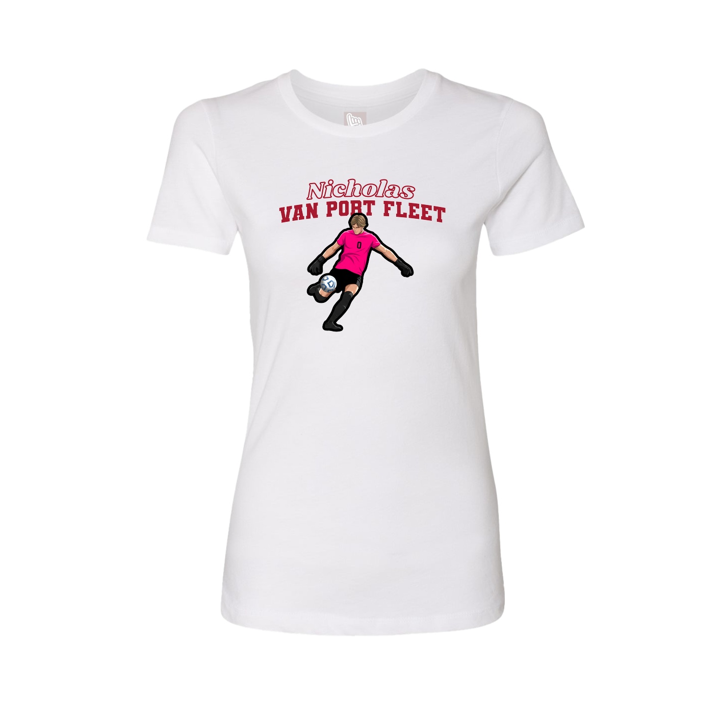 Womens Tee — Name Arch in White