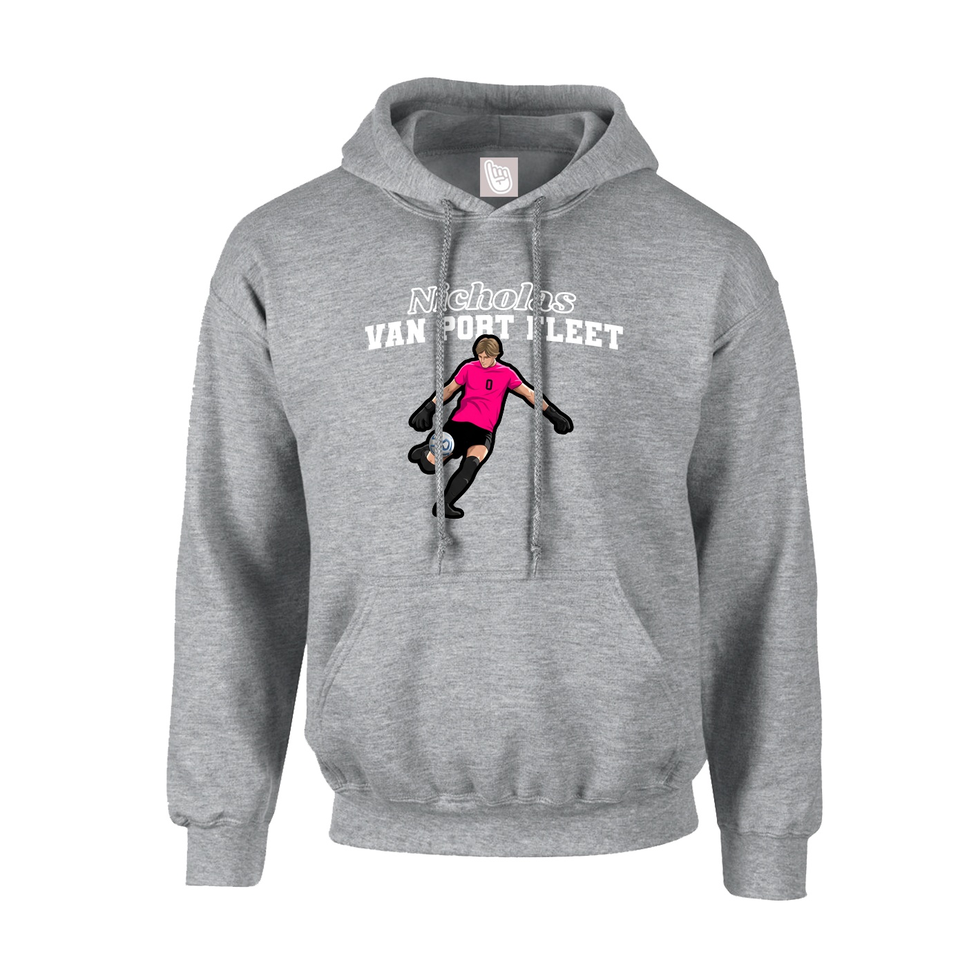 Hoodie — Name Arch in Grey