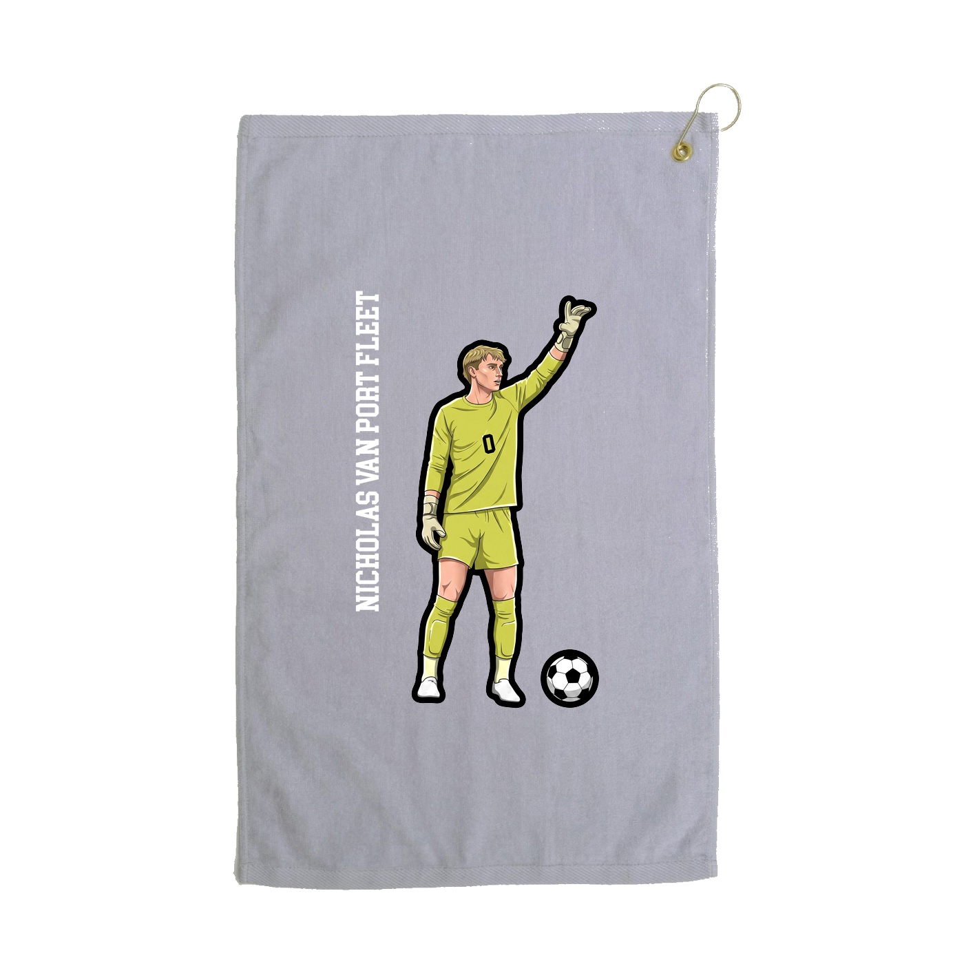 Golf Towel — Name Vertical in Grey