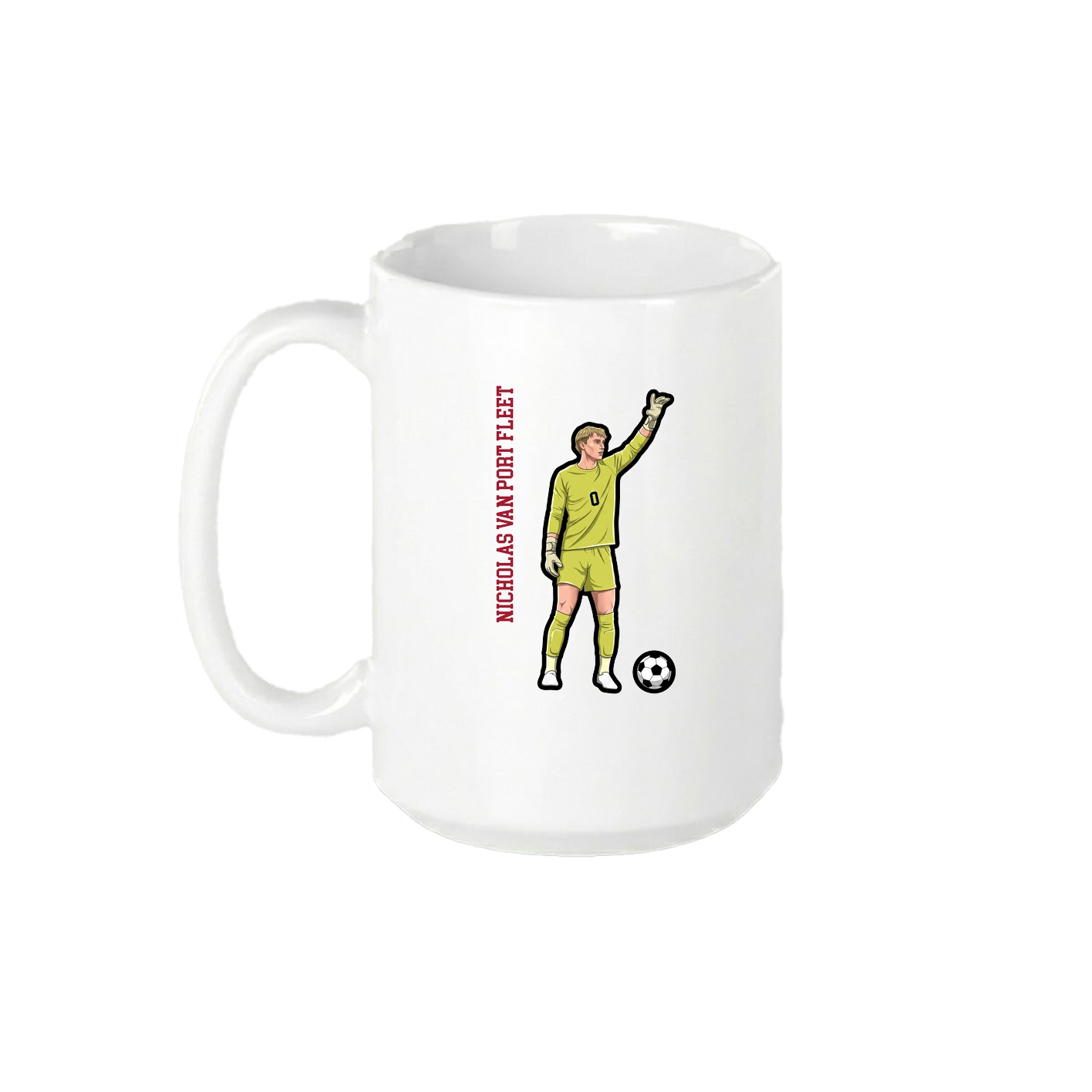 15oz Coffee Mug — Name Vertical in White