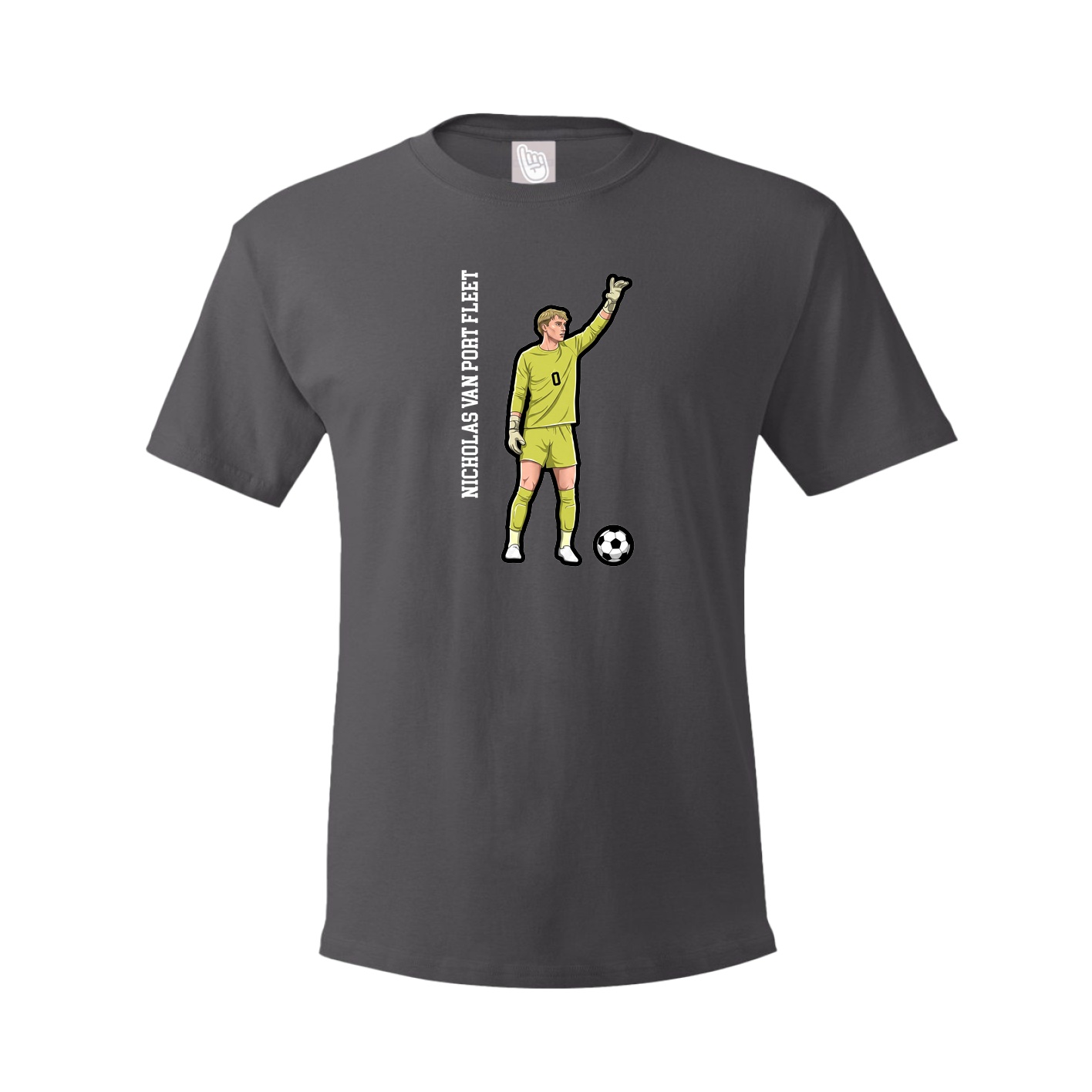 Tee — Name Vertical in Grey