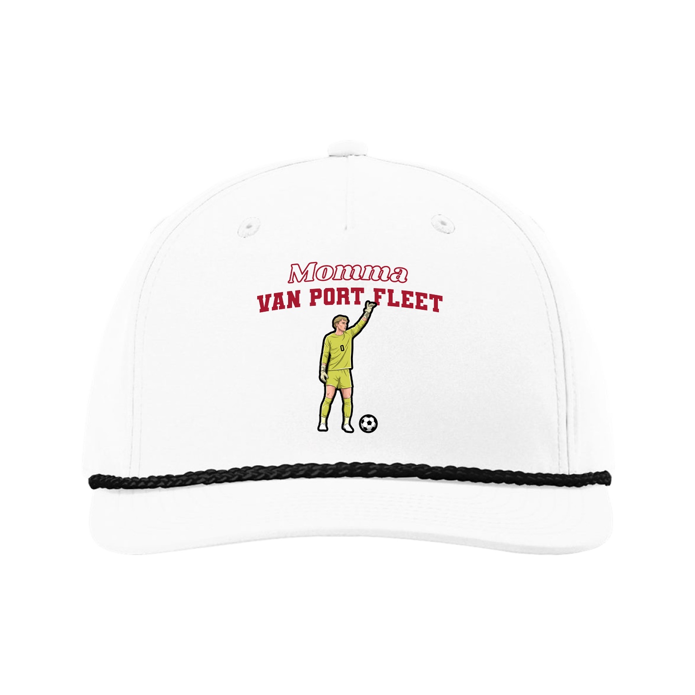 Five-Panel Classic Rope Cap — Mothers Day Block in White