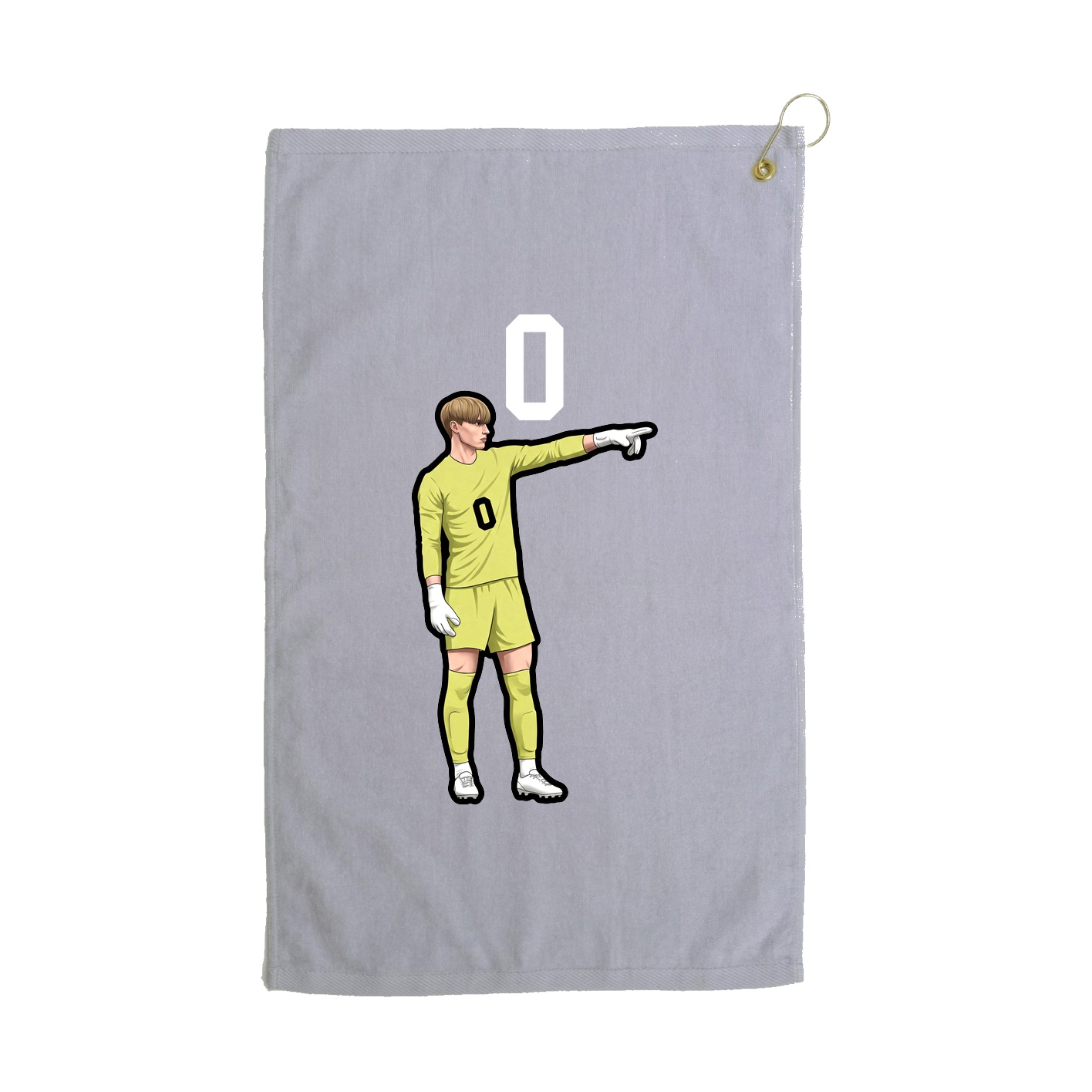 Golf Towel — Number Top in Grey