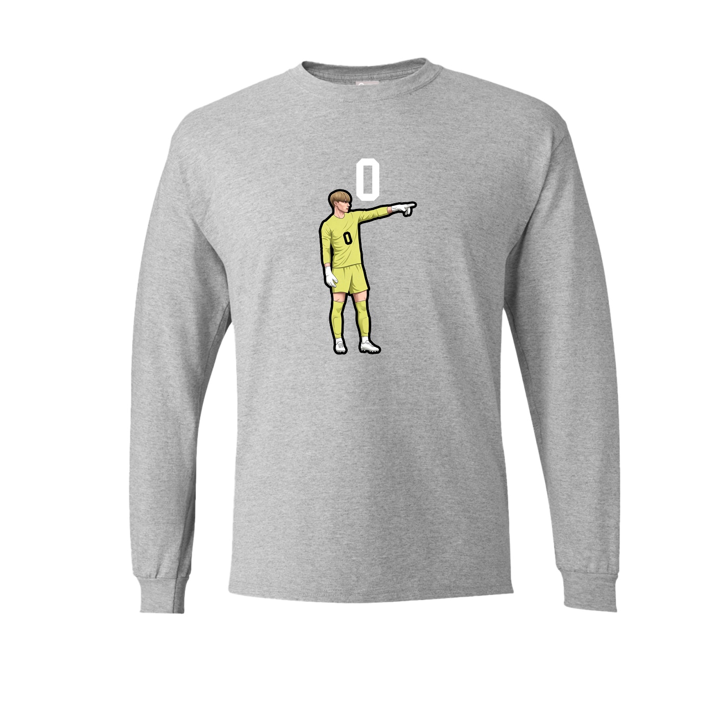 Long Sleeve Tee — Number Top in Grey