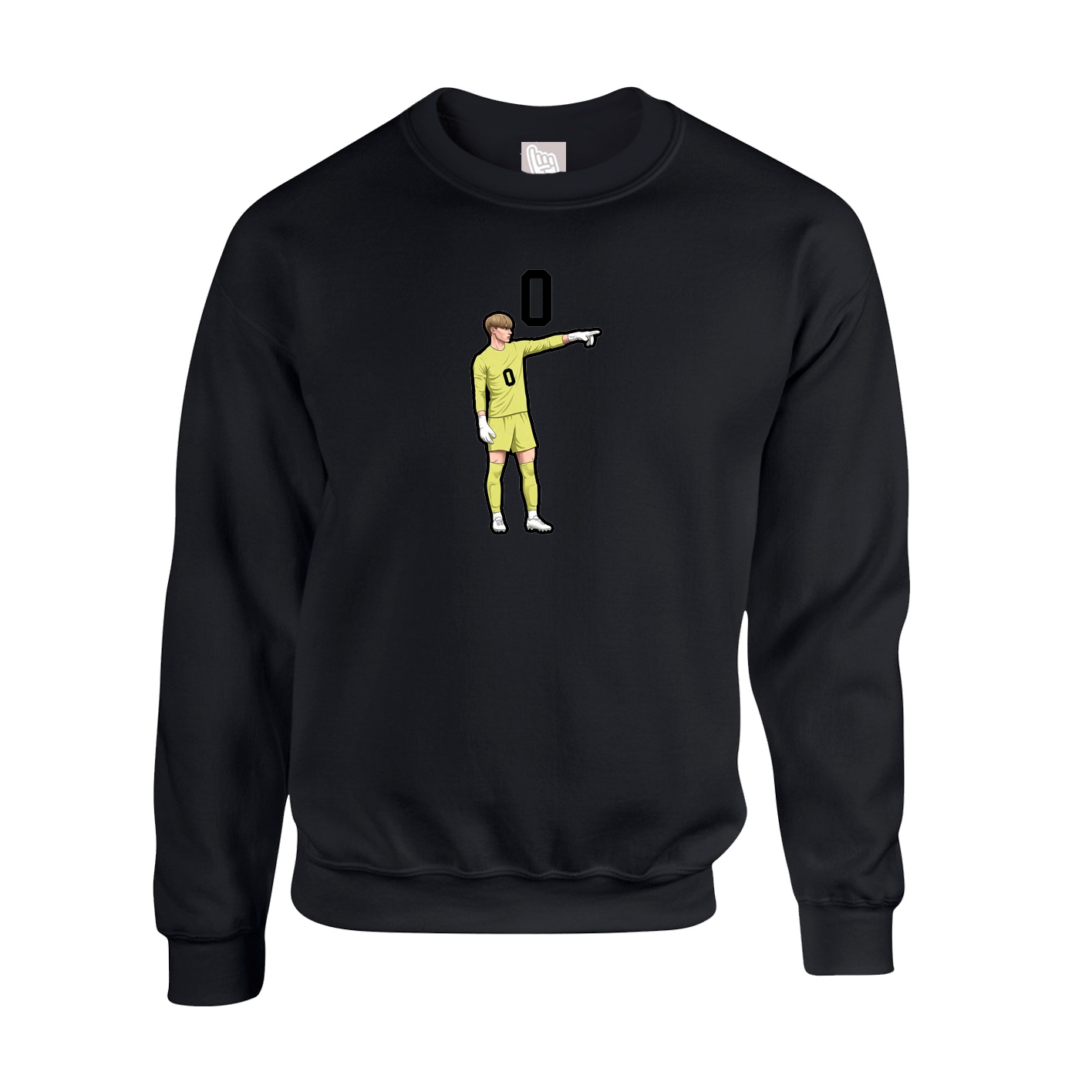 Fleece Crew — Number Top in Black