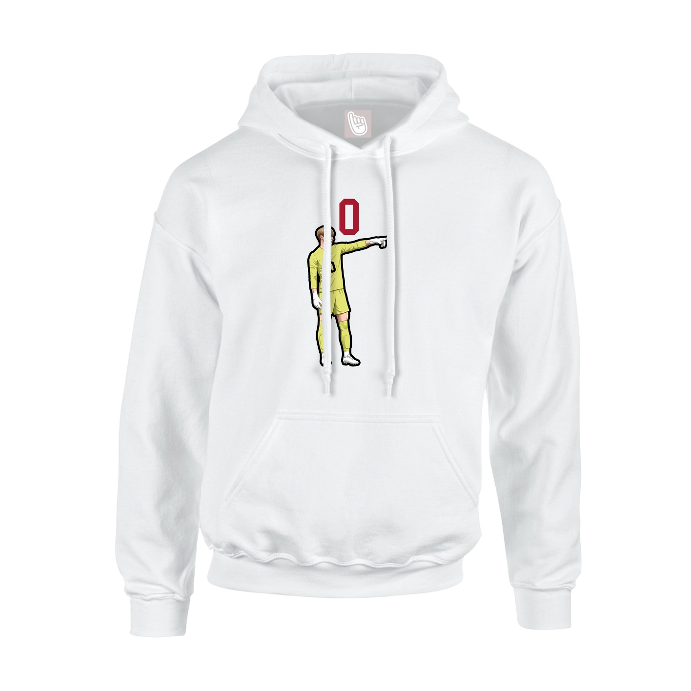 Youth Hoodie — Number Top in White