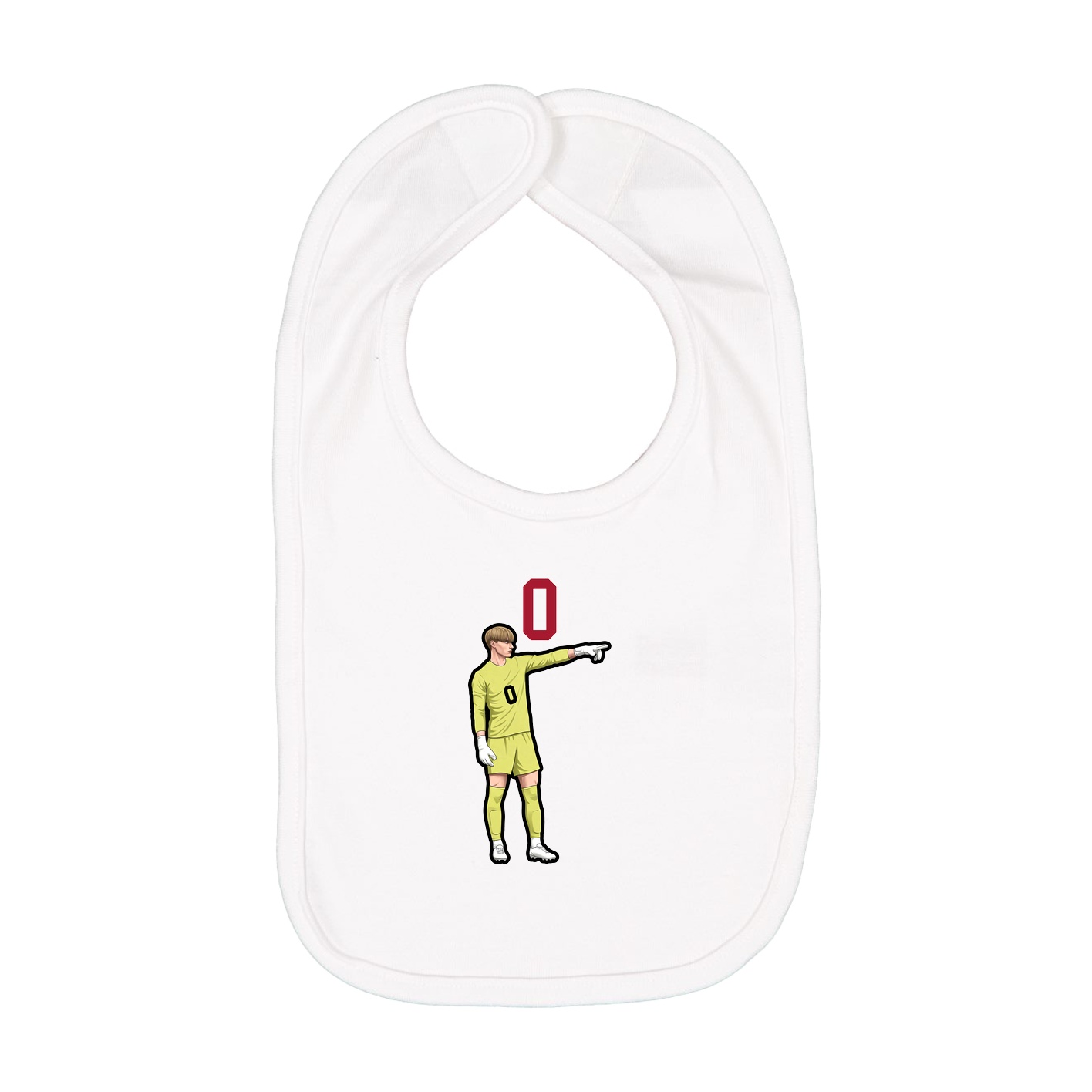 Infant Bib — Number Top in White